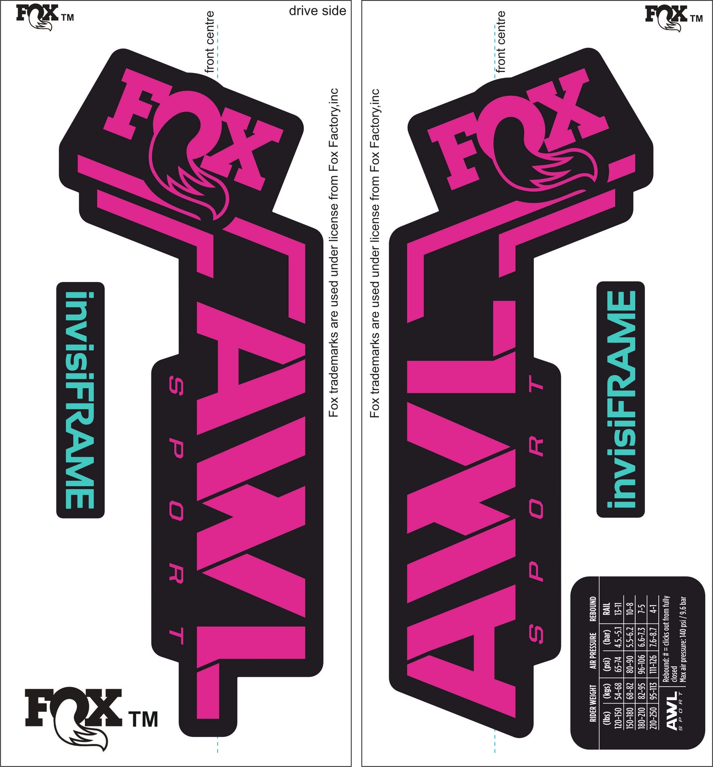 Fox AWL SPORT 2025 Decals