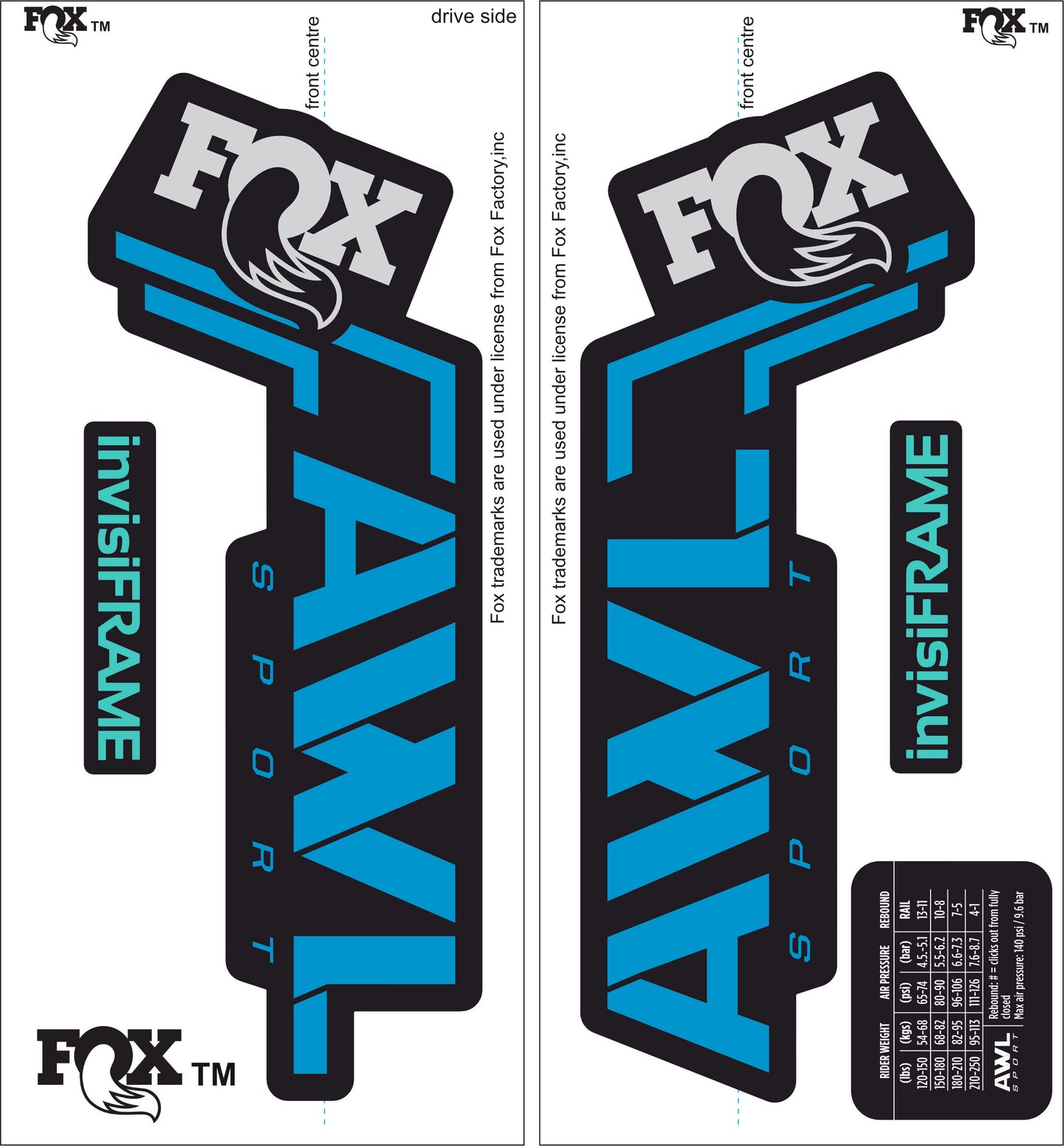 Fox AWL SPORT 2025 Decals