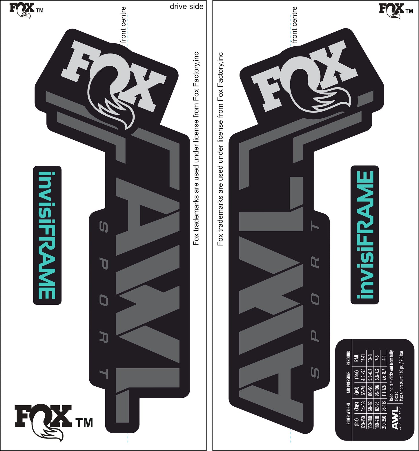 Fox AWL SPORT 2025 Decals