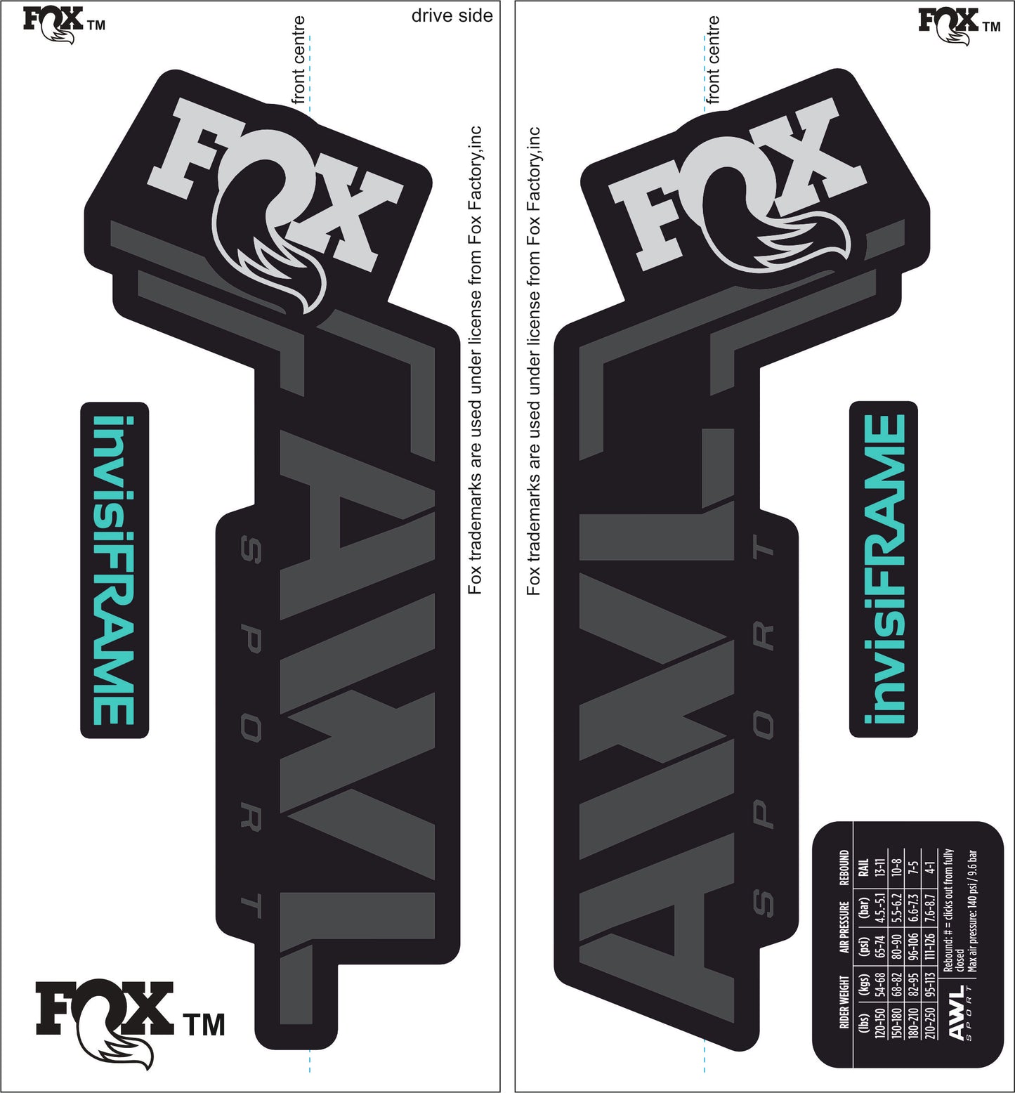 Fox AWL SPORT 2025 Decals