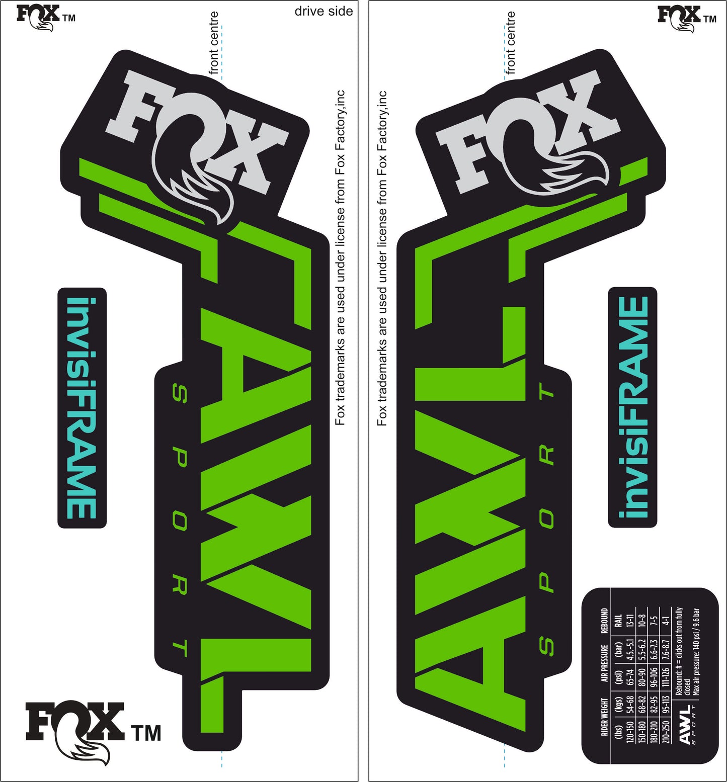 Fox AWL SPORT 2025 Decals
