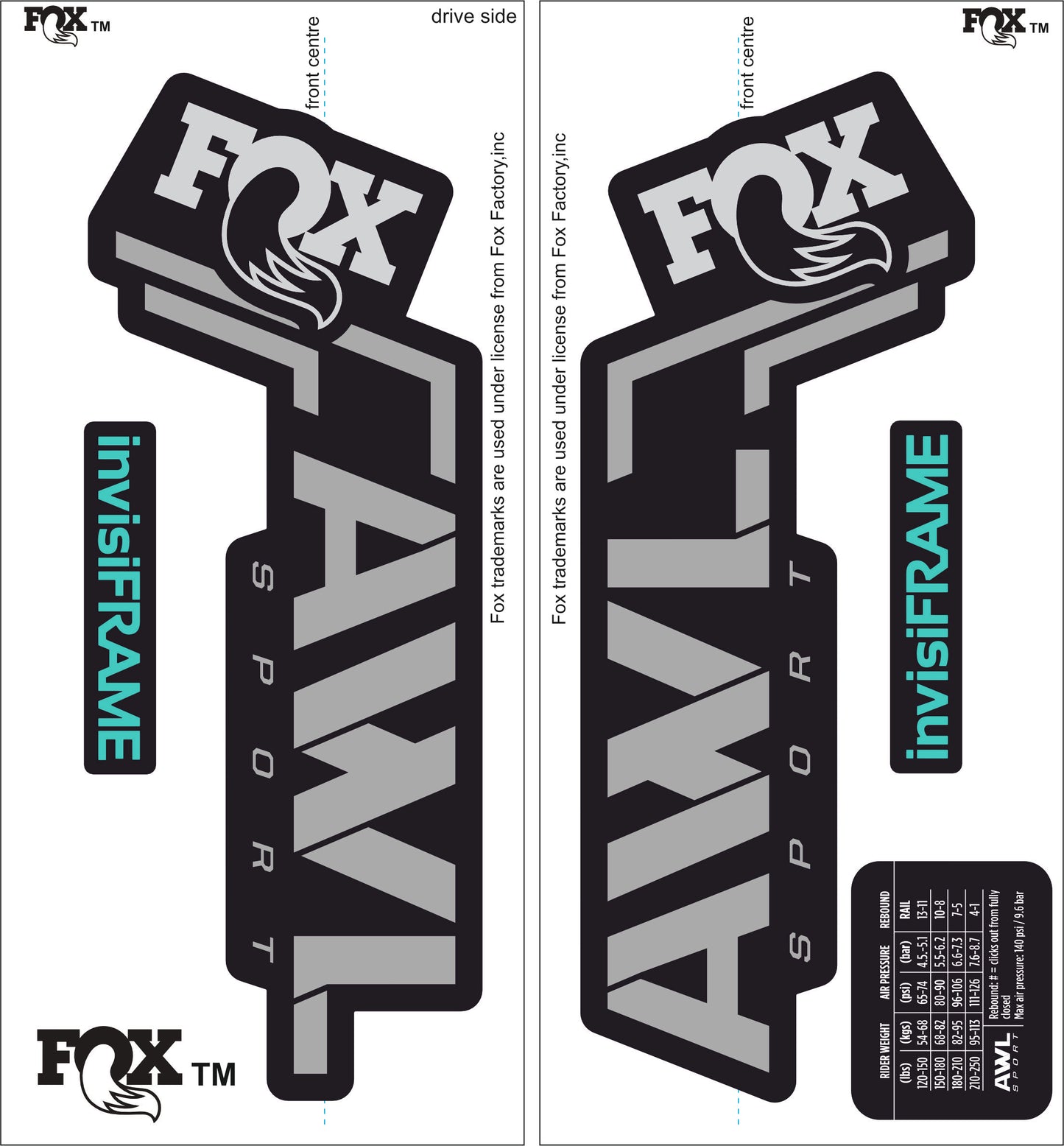 Fox AWL SPORT 2025 Decals