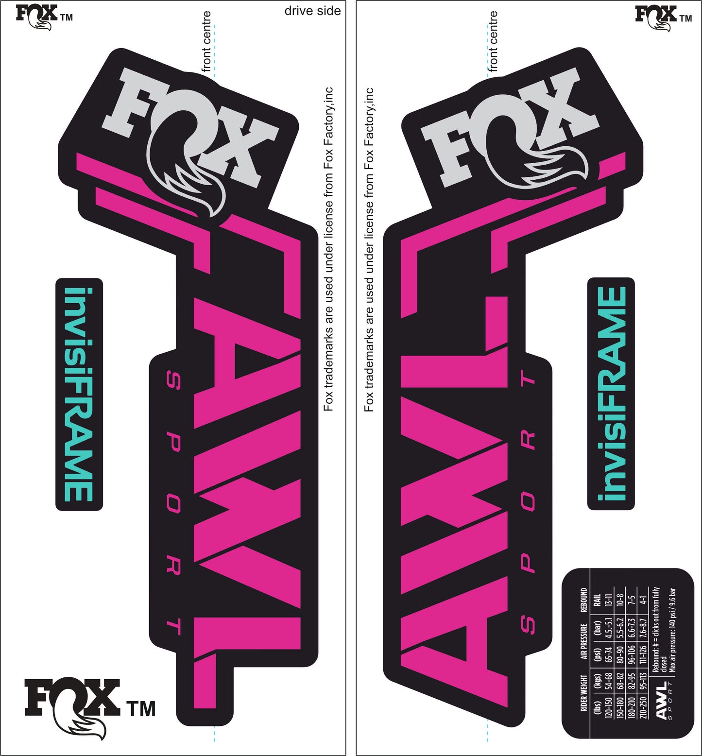 Fox AWL SPORT 2025 Decals
