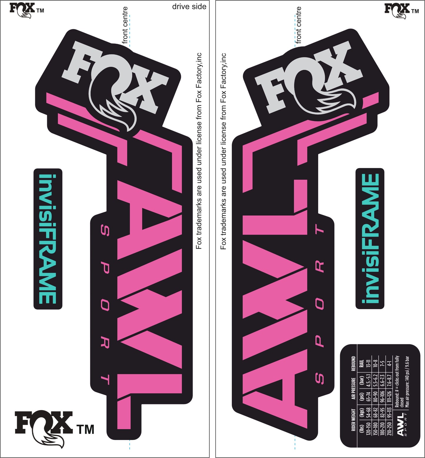 Fox AWL SPORT 2025 Decals