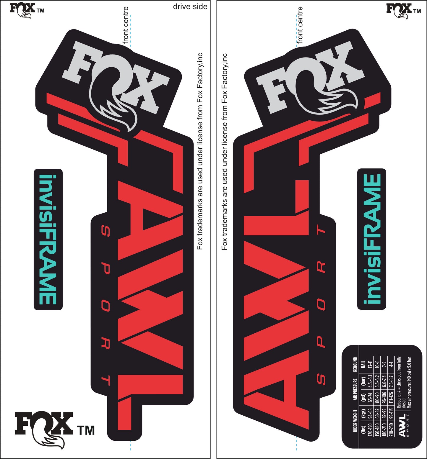 Fox AWL SPORT 2025 Decals