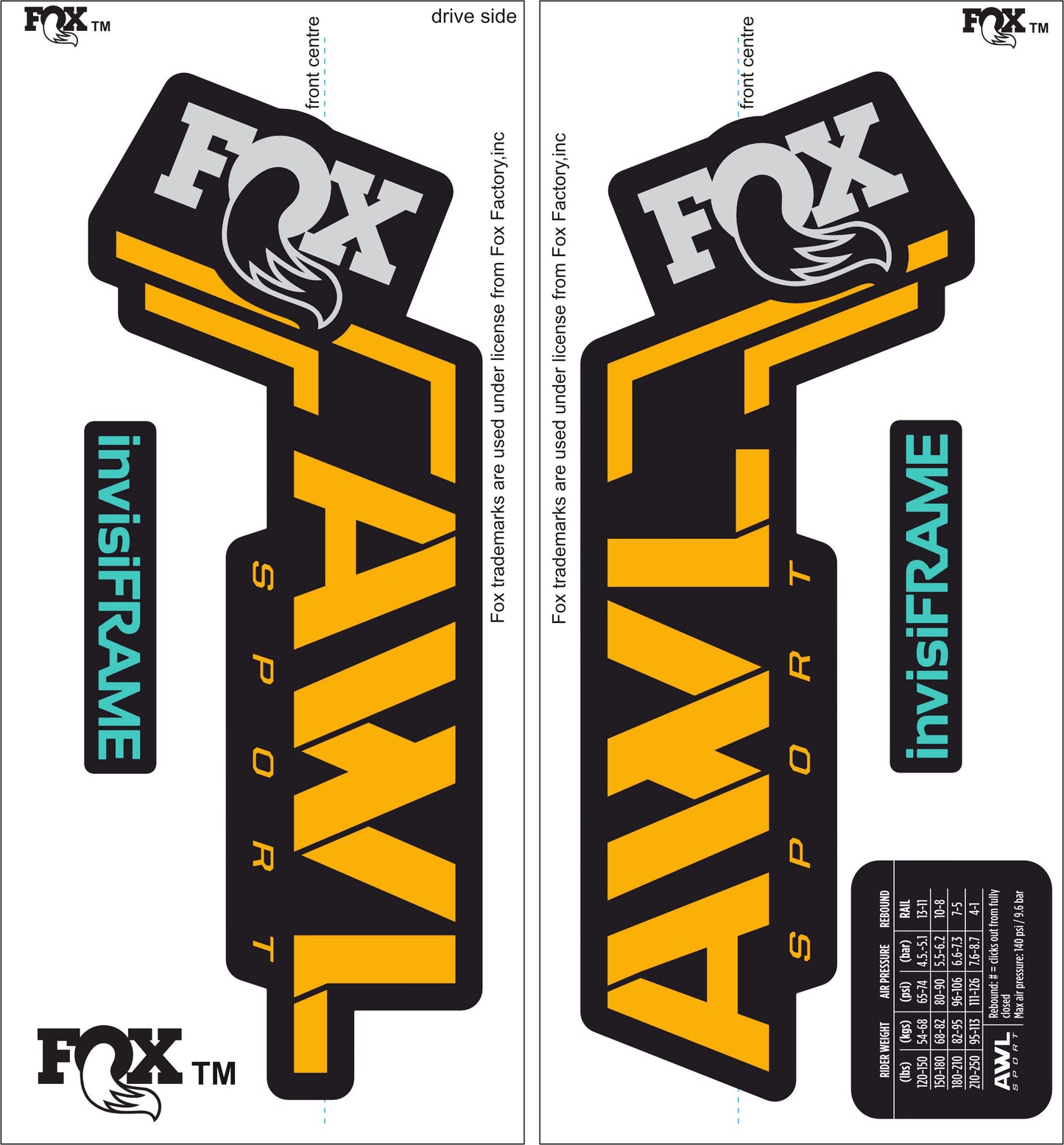Fox AWL SPORT 2025 Decals