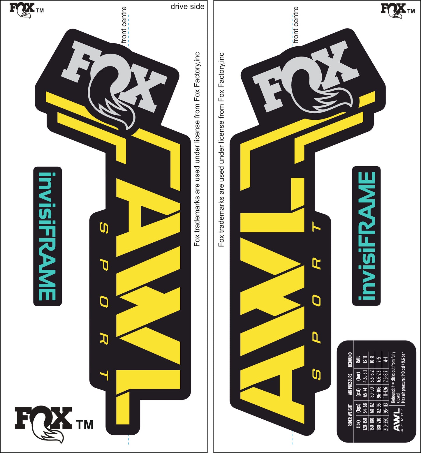 Fox AWL SPORT 2025 Decals