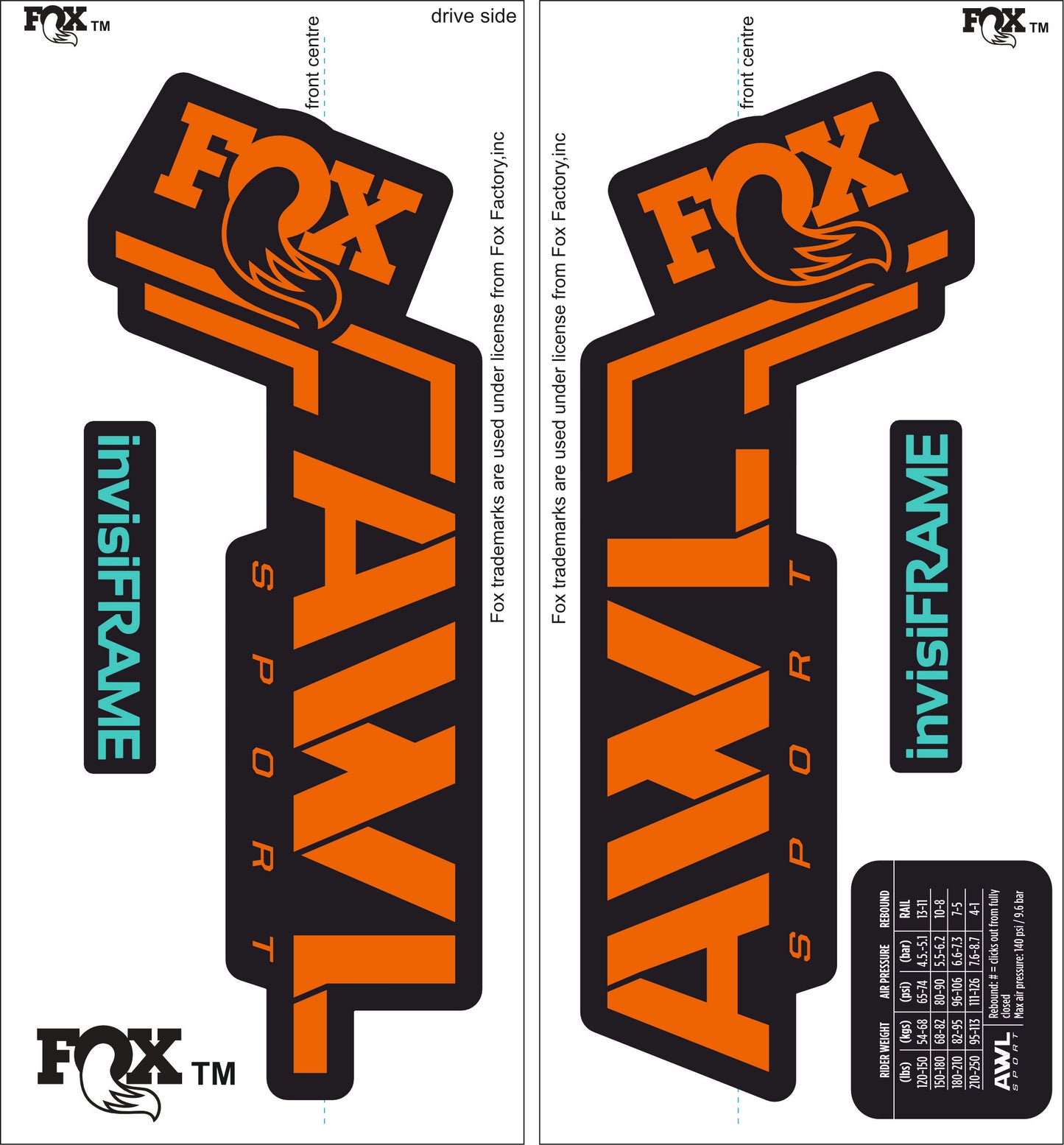Fox AWL SPORT 2025 Decals