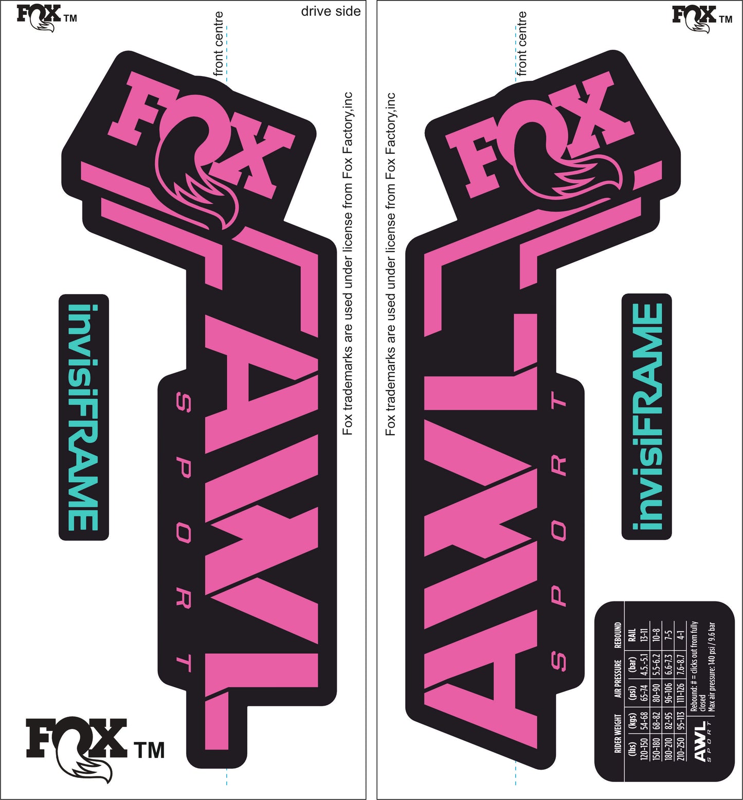 Fox AWL SPORT 2025 Decals