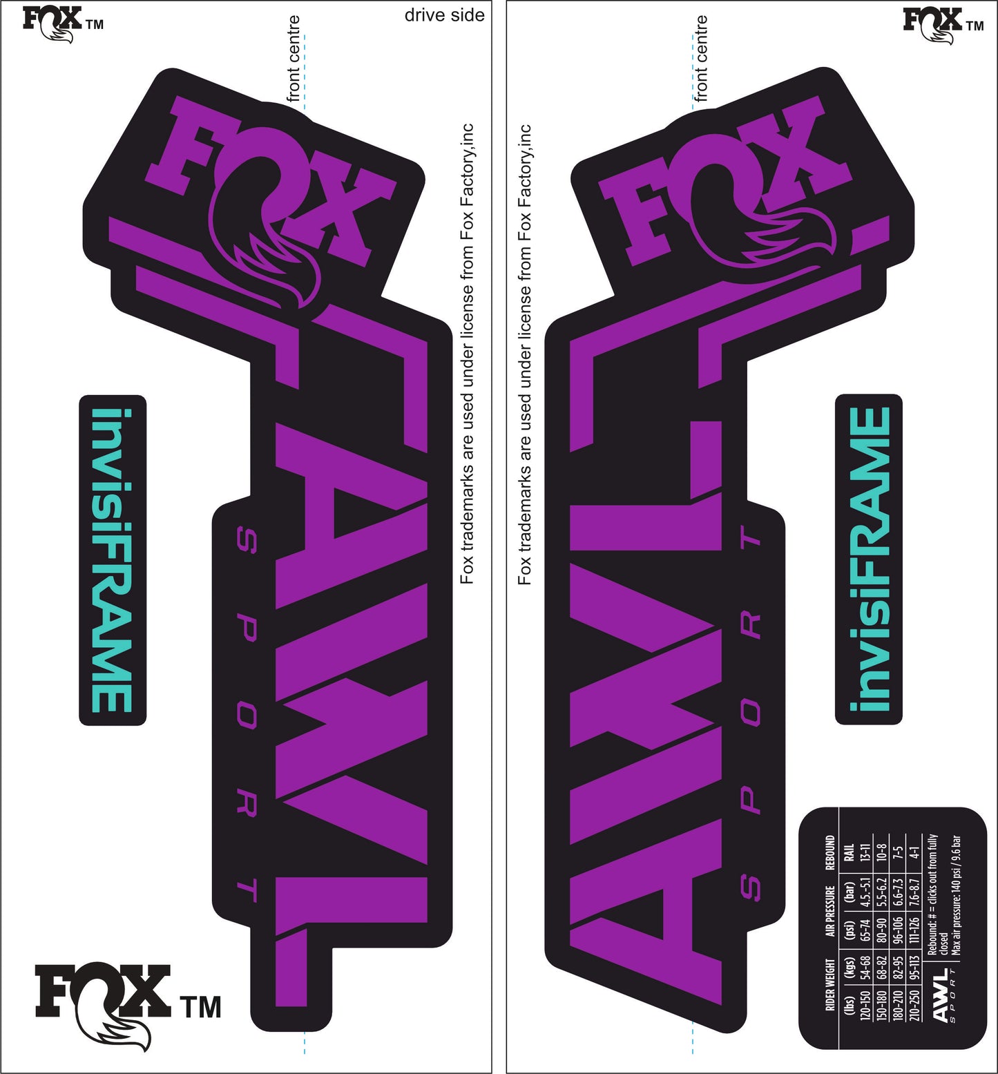 Fox AWL SPORT 2025 Decals