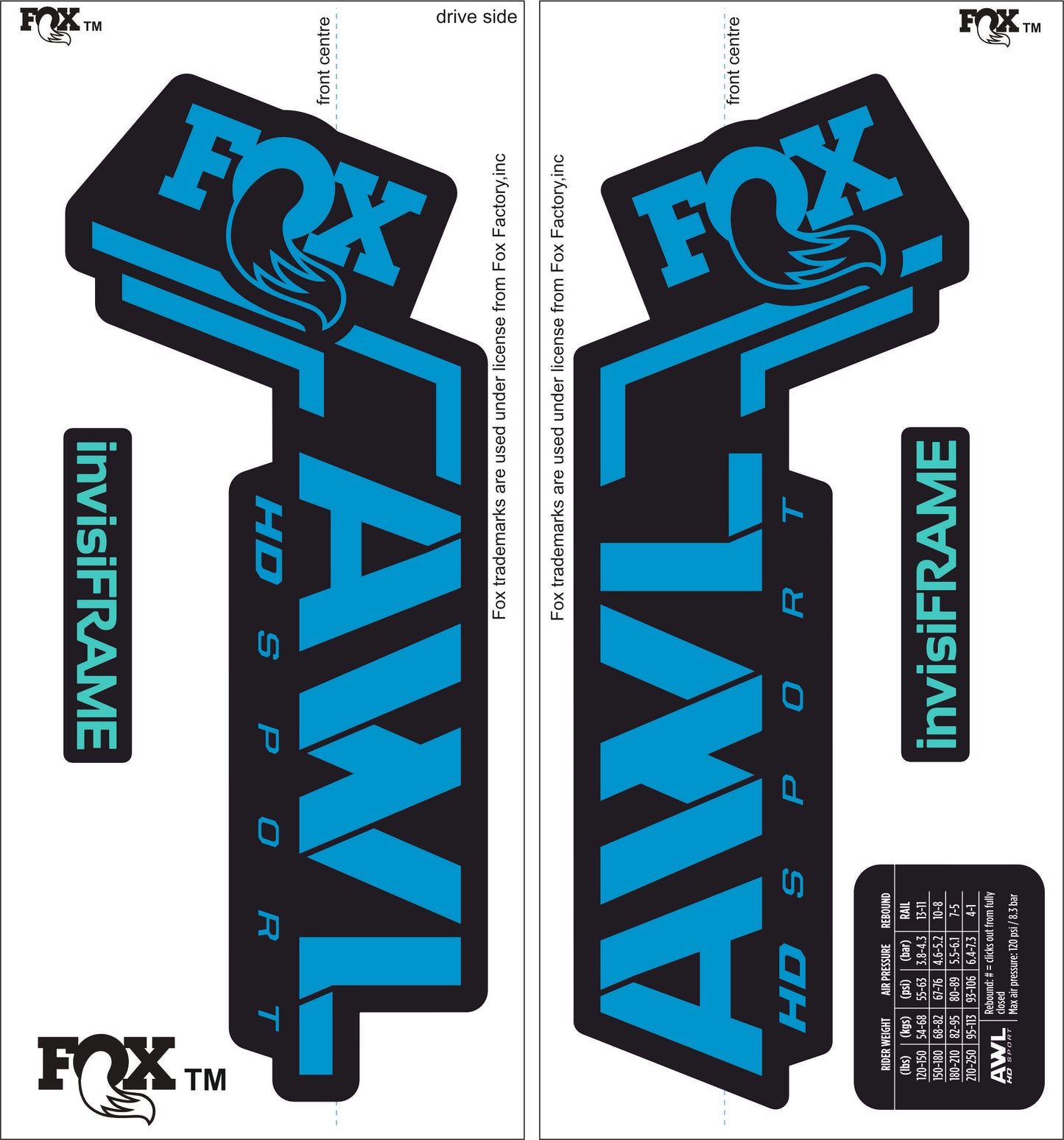 Fox AWL SPORT HD 2025 Decals