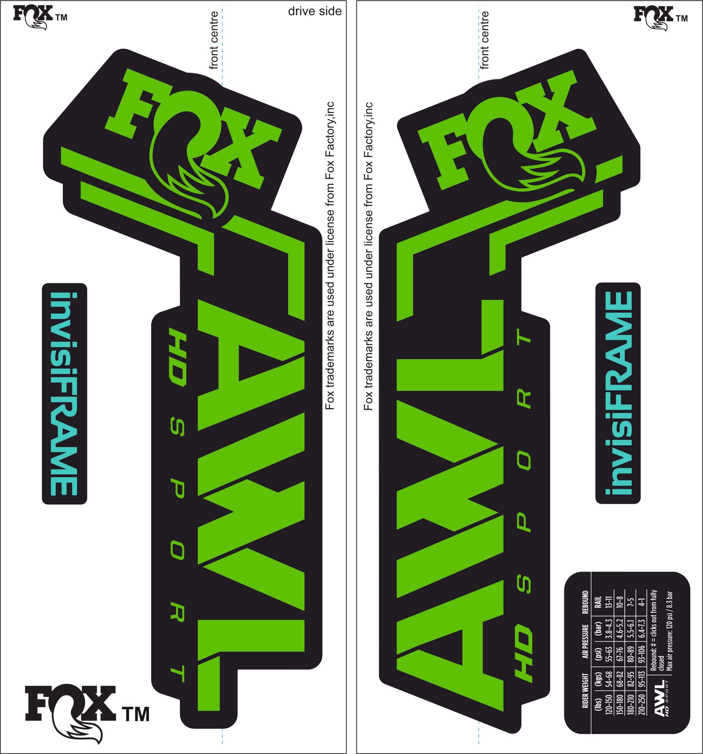 Fox AWL SPORT HD 2025 Decals