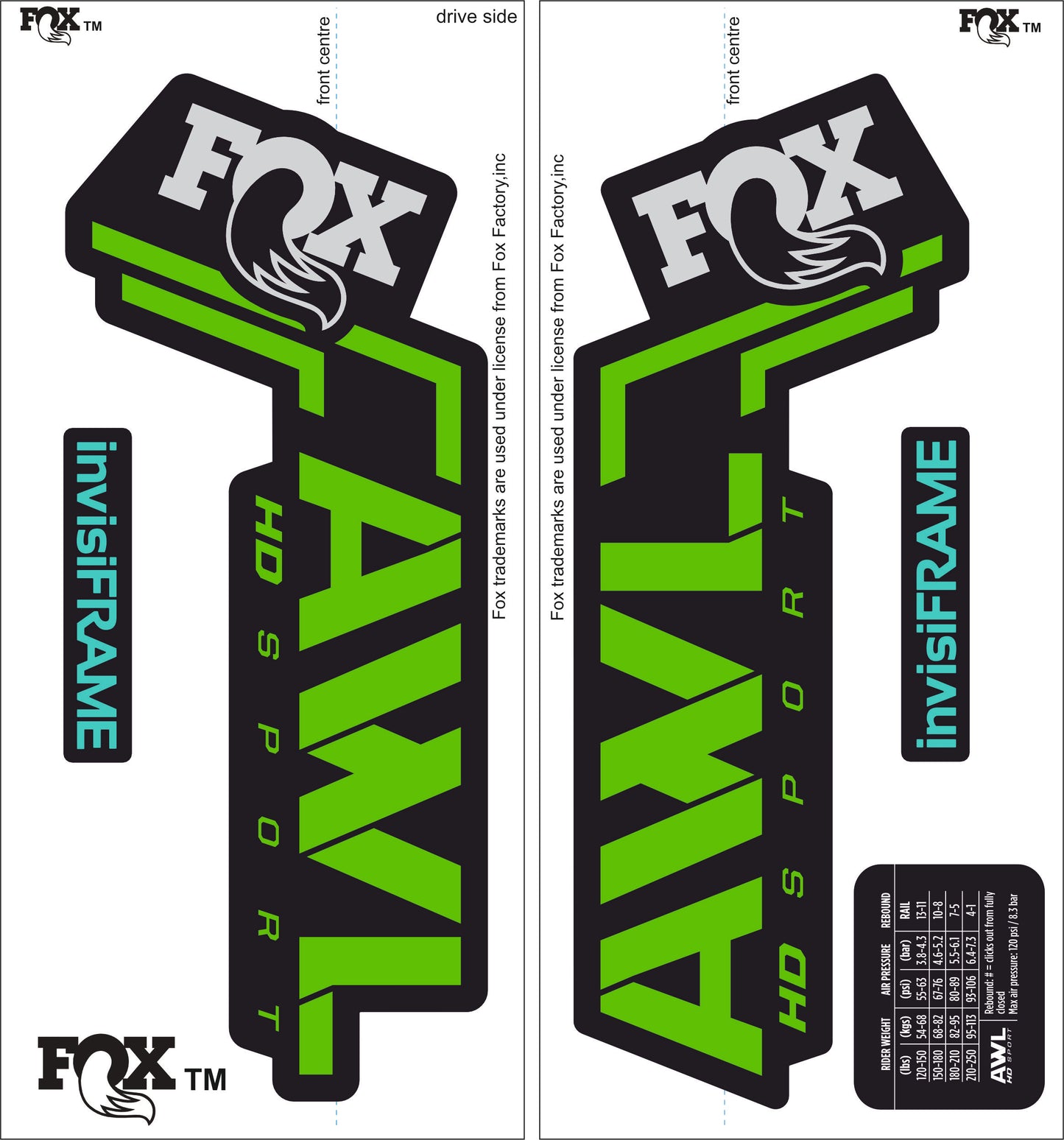 Fox AWL SPORT HD 2025 Decals