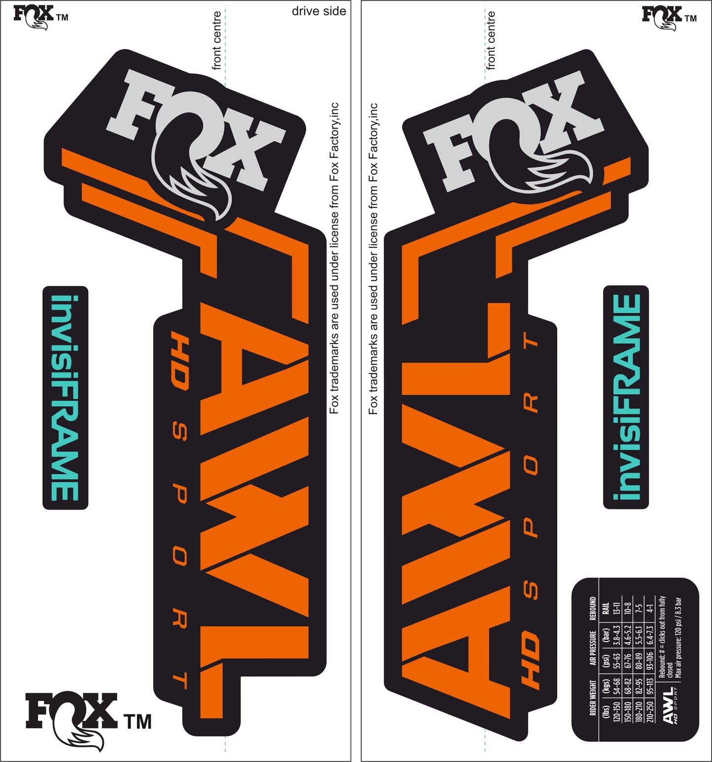 Fox AWL SPORT HD 2025 Decals