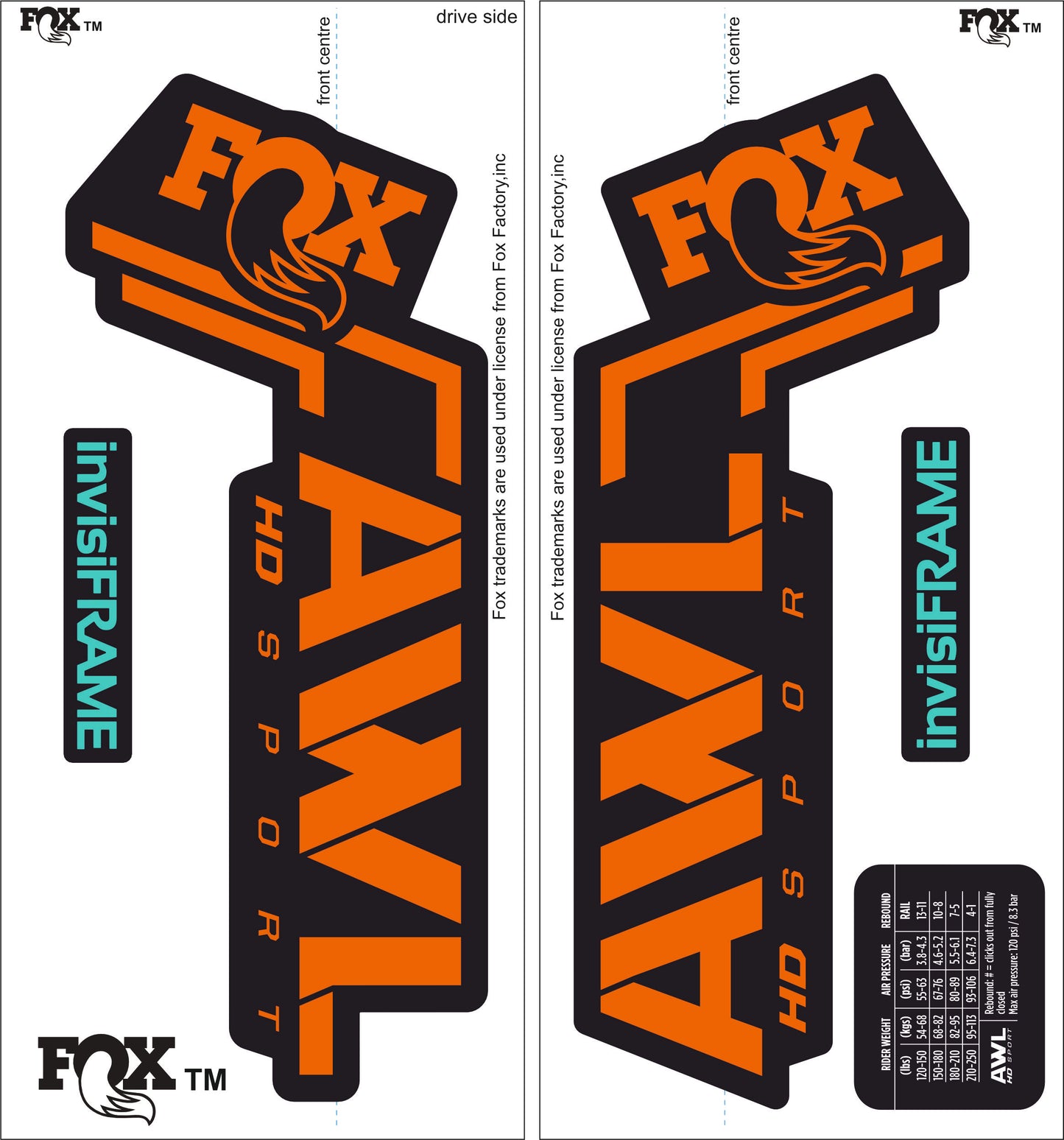 Fox AWL SPORT HD 2025 Decals