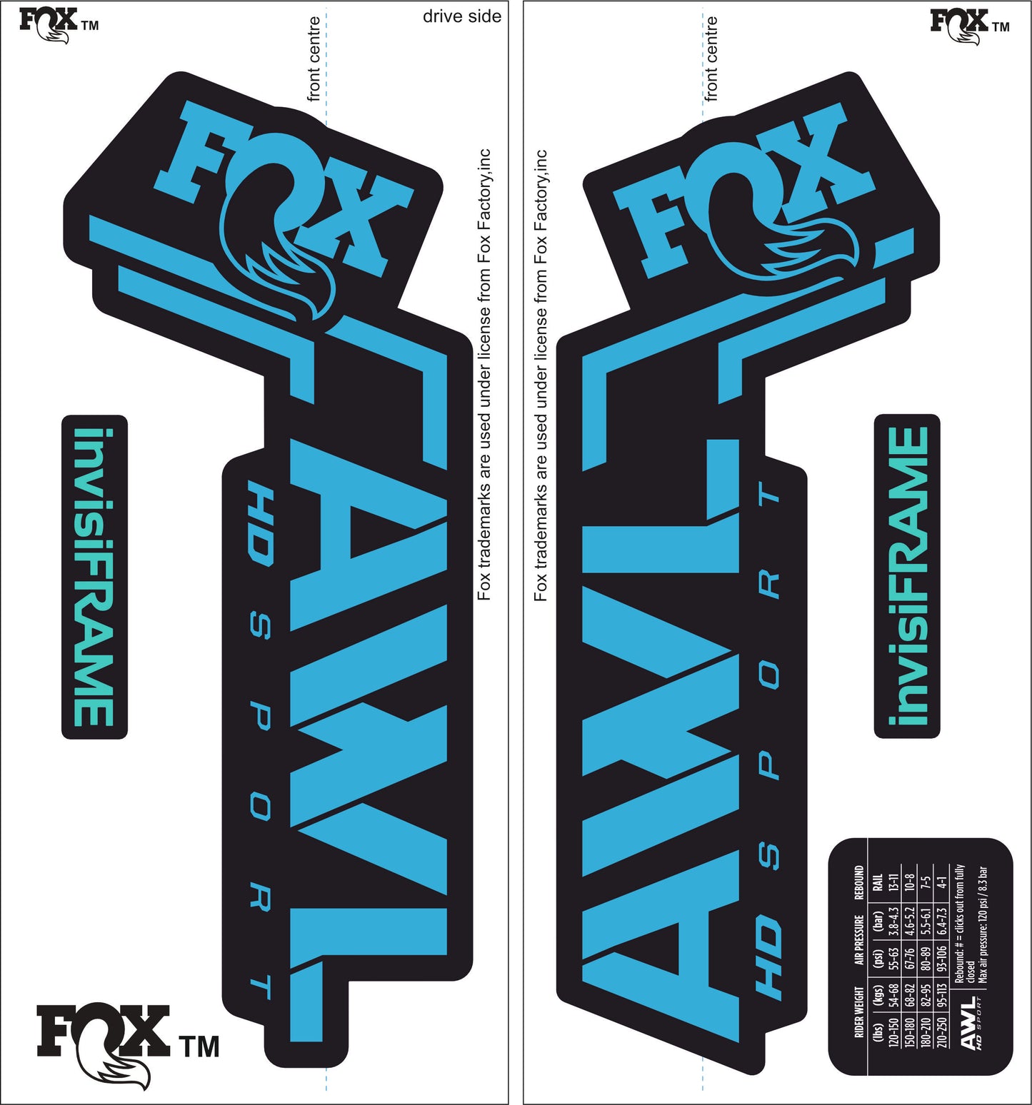 Fox AWL SPORT HD 2025 Decals
