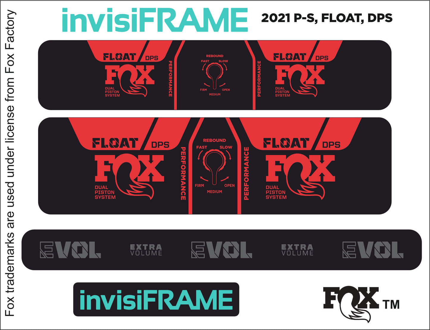 Fox Float DPS Performance 2021 Decals
