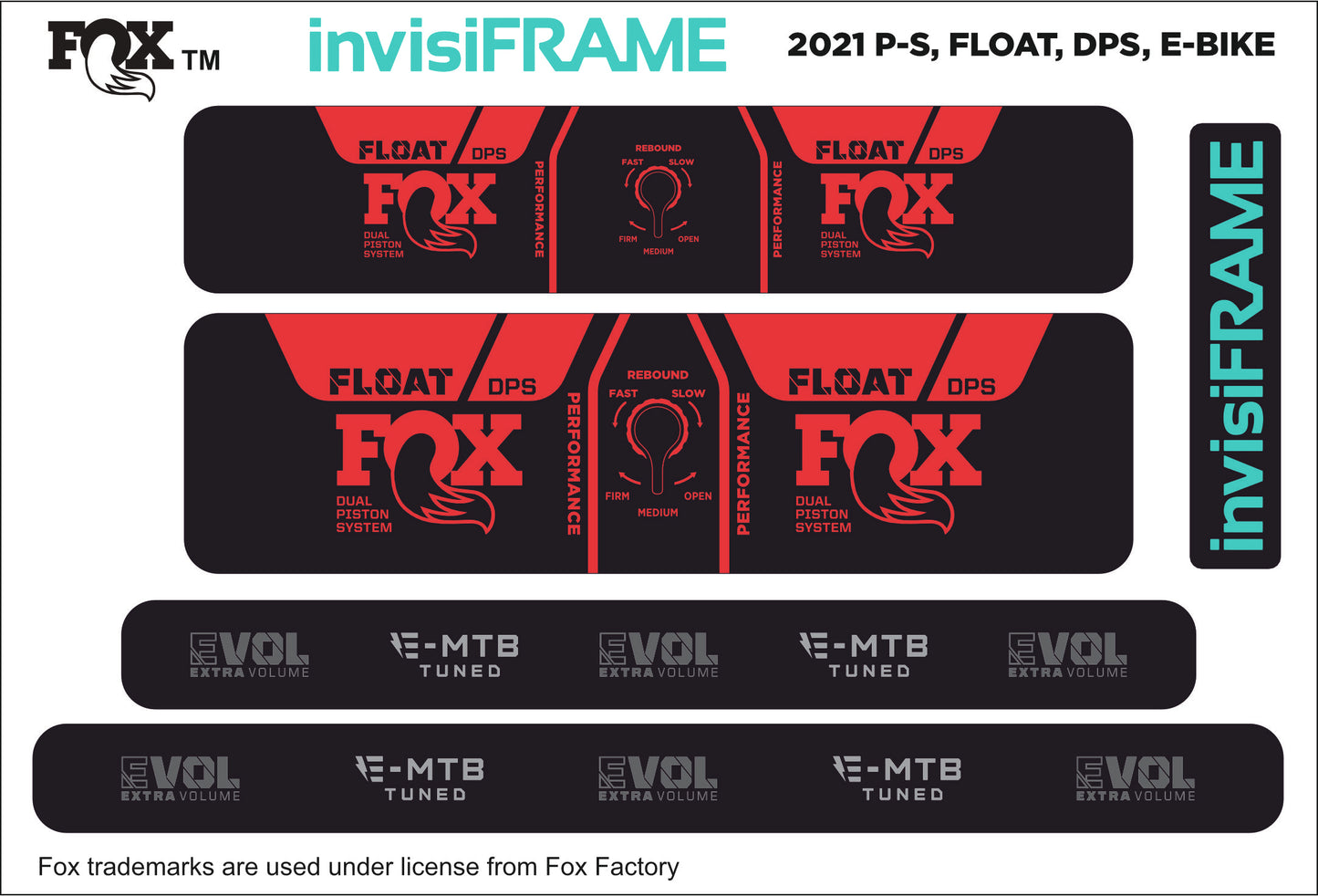 Fox Float DPS Performance E BIKE 2021 Decals