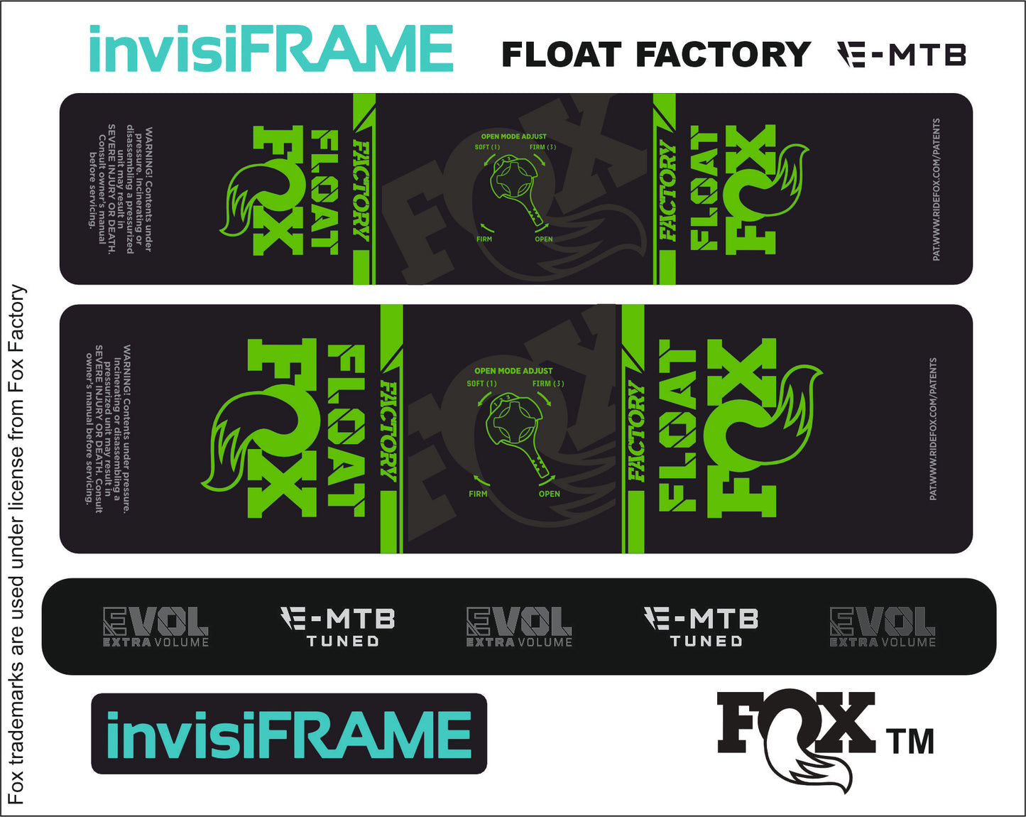 Fox Float Factory E MTB TUNED 2024 Decals