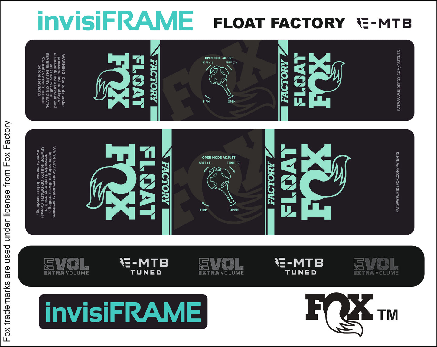 Fox Float Factory E MTB TUNED 2024 Decals