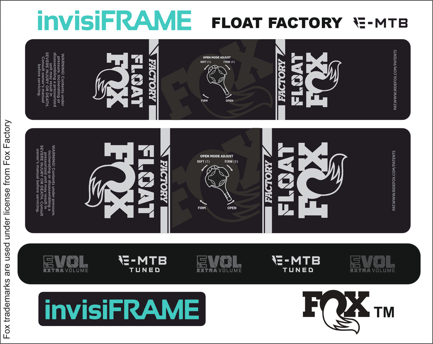 Fox Float Factory E MTB TUNED 2024 Decals