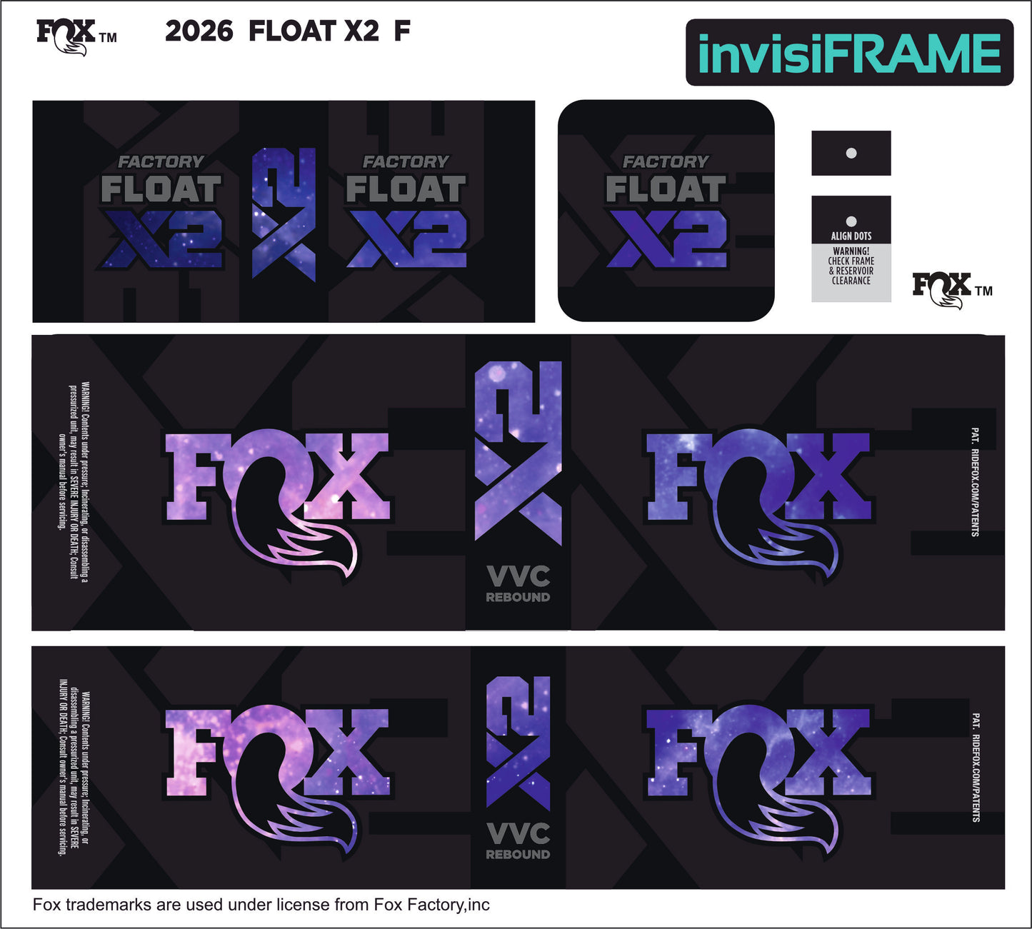 Fox Float X2 Factory 2026 Decals