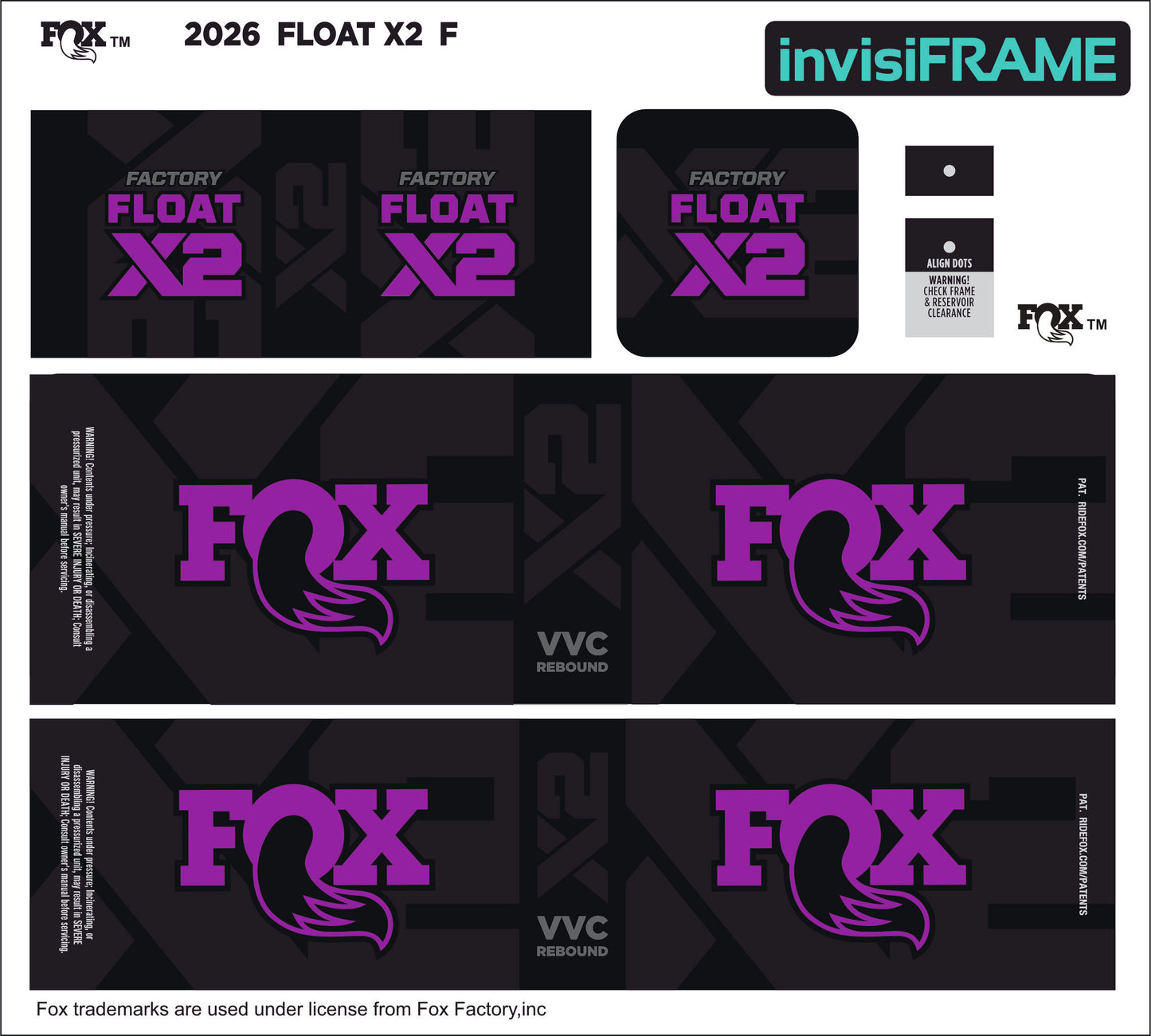 Fox Float X2 Factory 2026 Decals