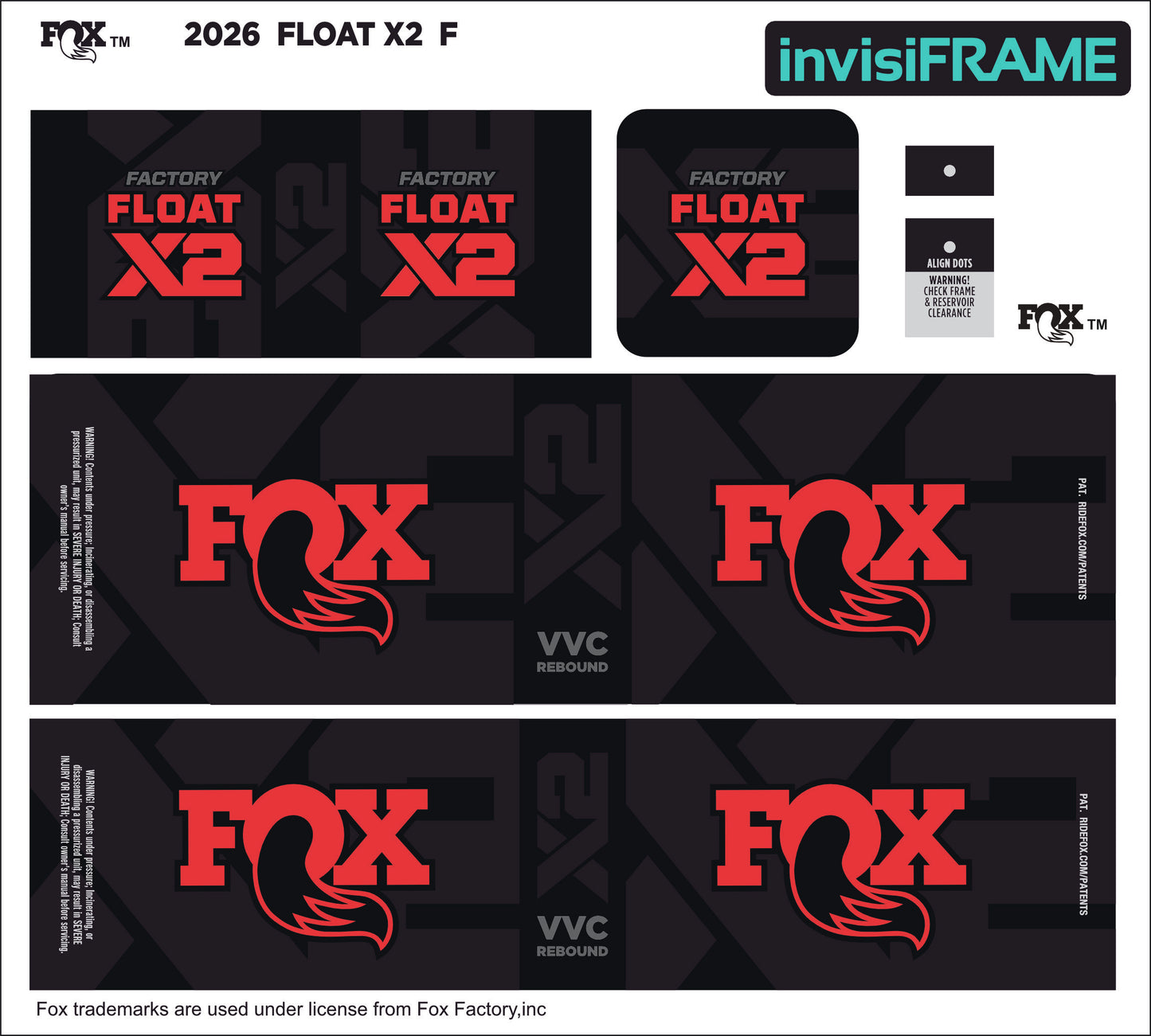 Fox Float X2 Factory 2026 Decals