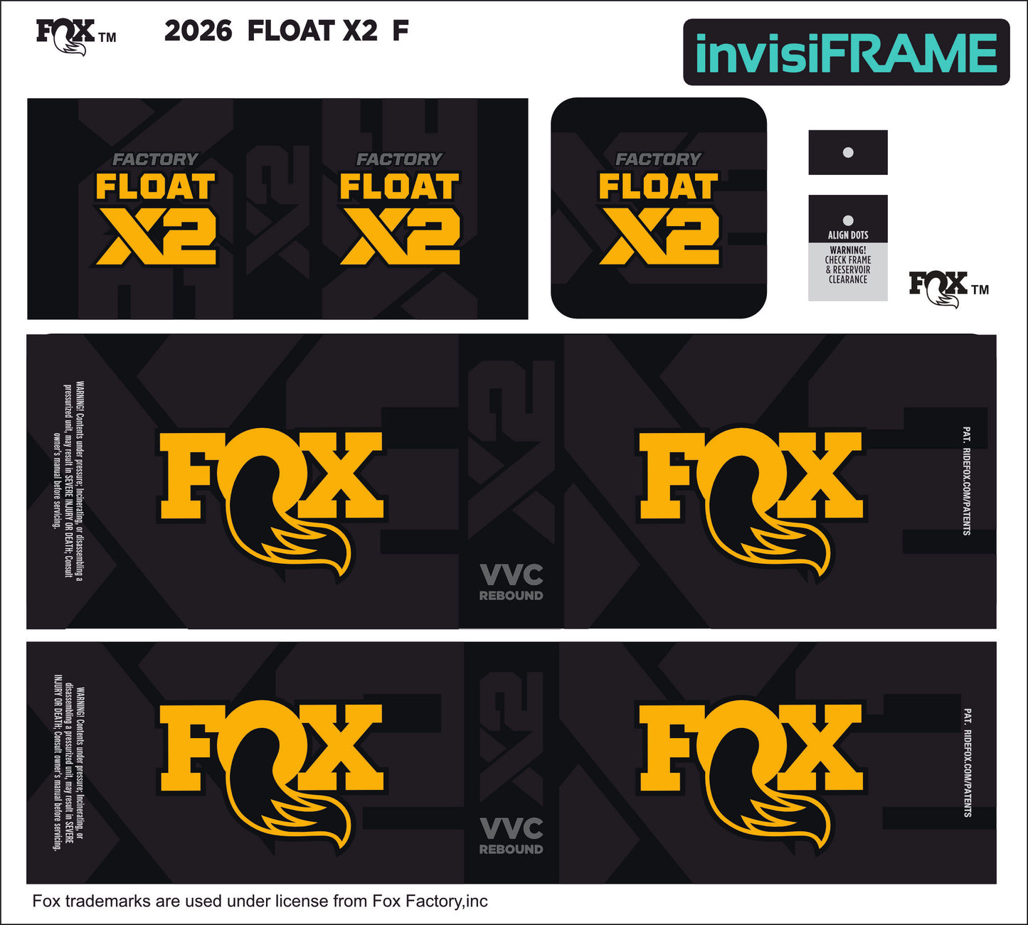 Fox Float X2 Factory 2026 Decals