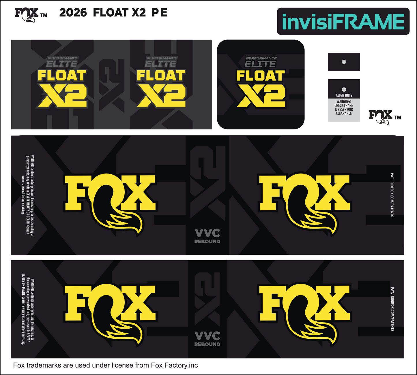 Fox Float X2 Performance Elite 2026 Decals