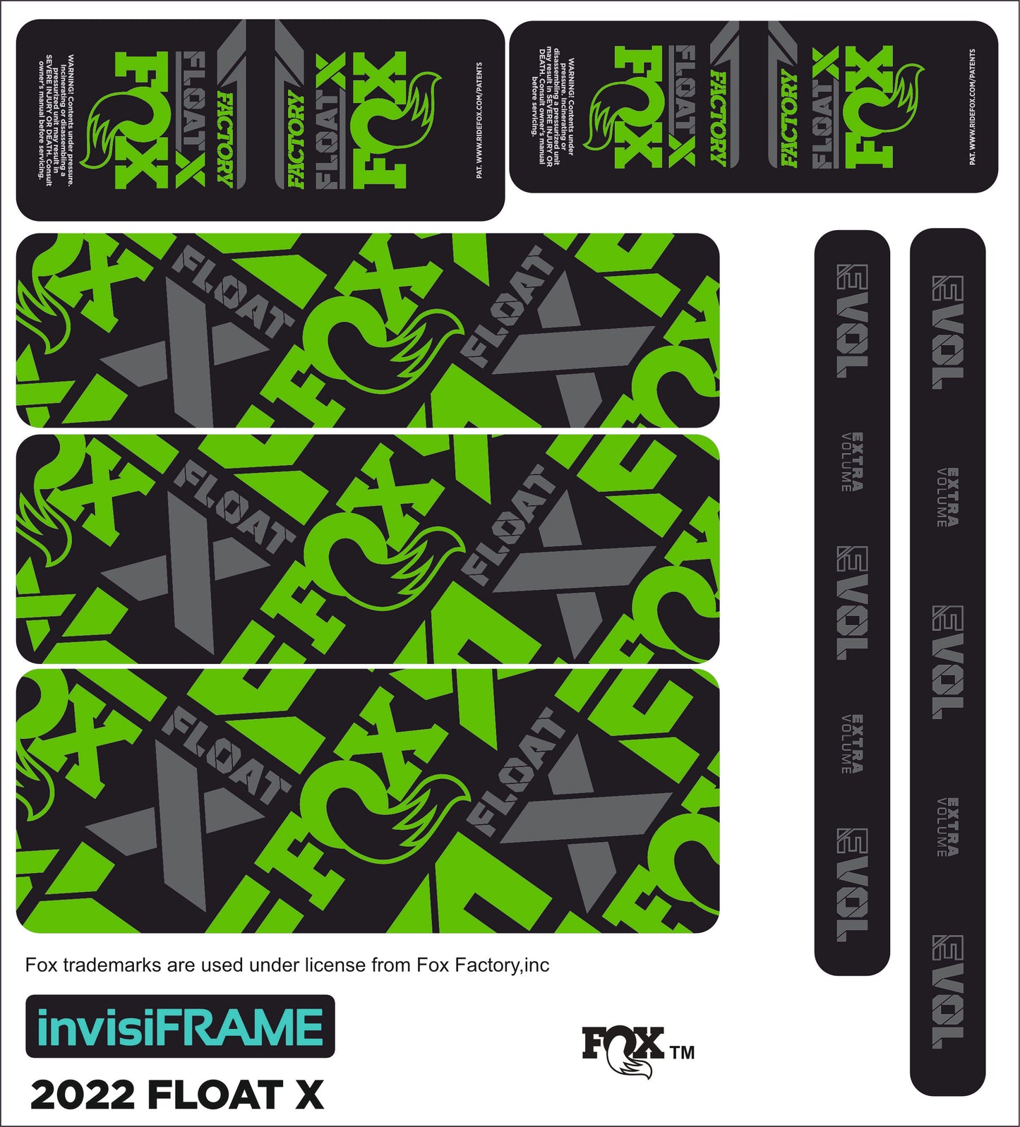 Fox Float X Factory 2022 Decals