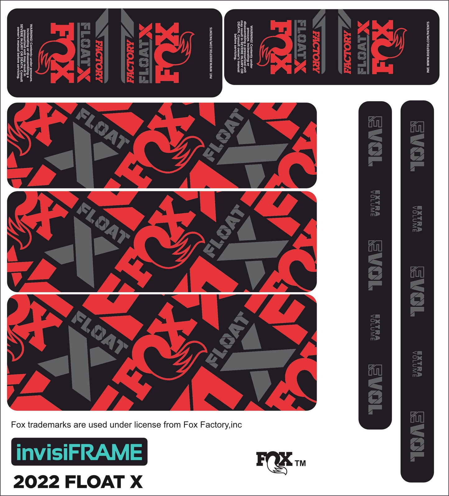Fox Float X Factory 2022 Decals