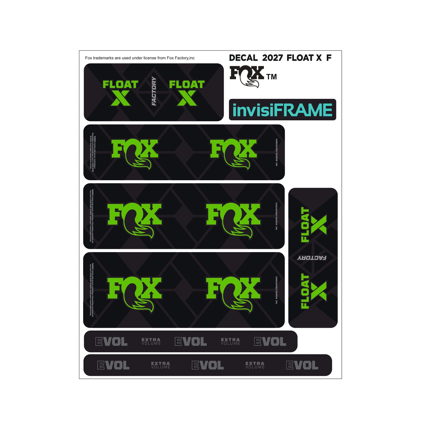 Fox Float X Factory 2027 Decals