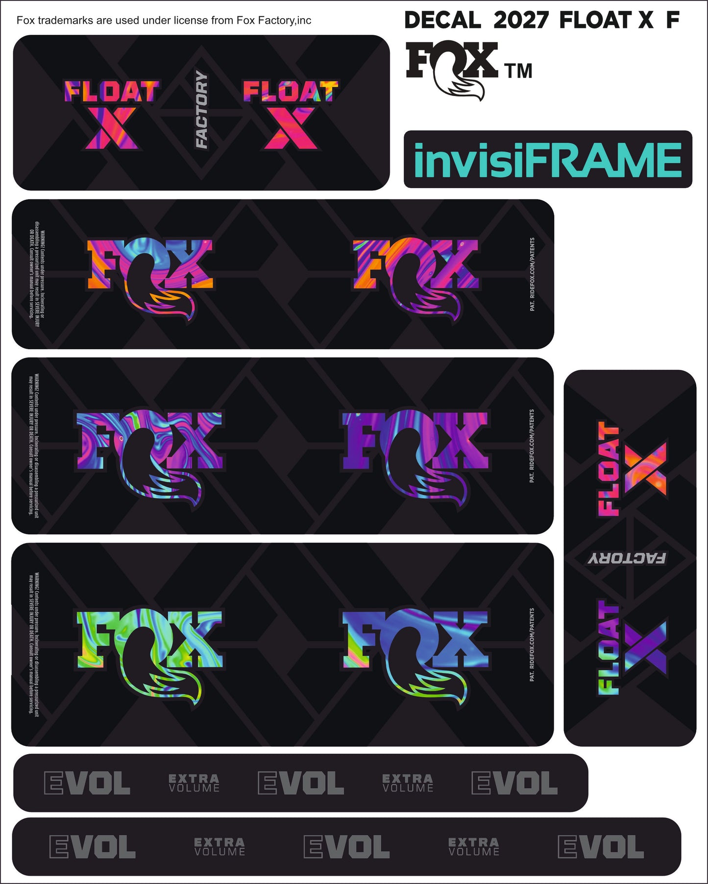 Fox Float X Factory 2027 Decals