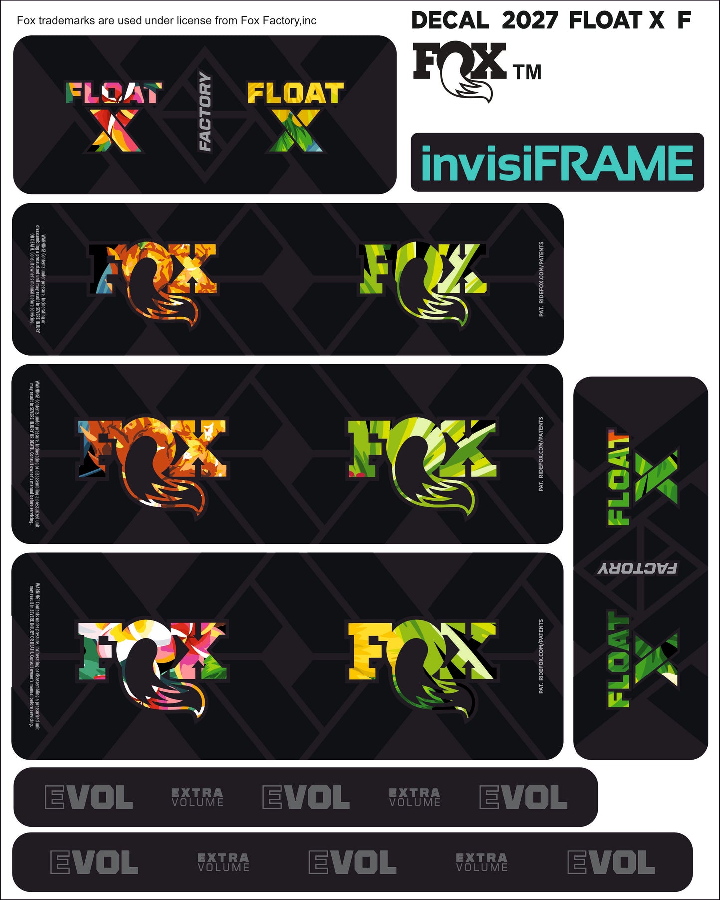 Fox Float X Factory 2027 Decals