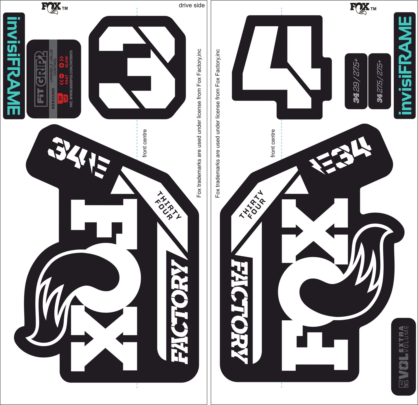 Fox 34 Factory E BIKE 2021 Decals