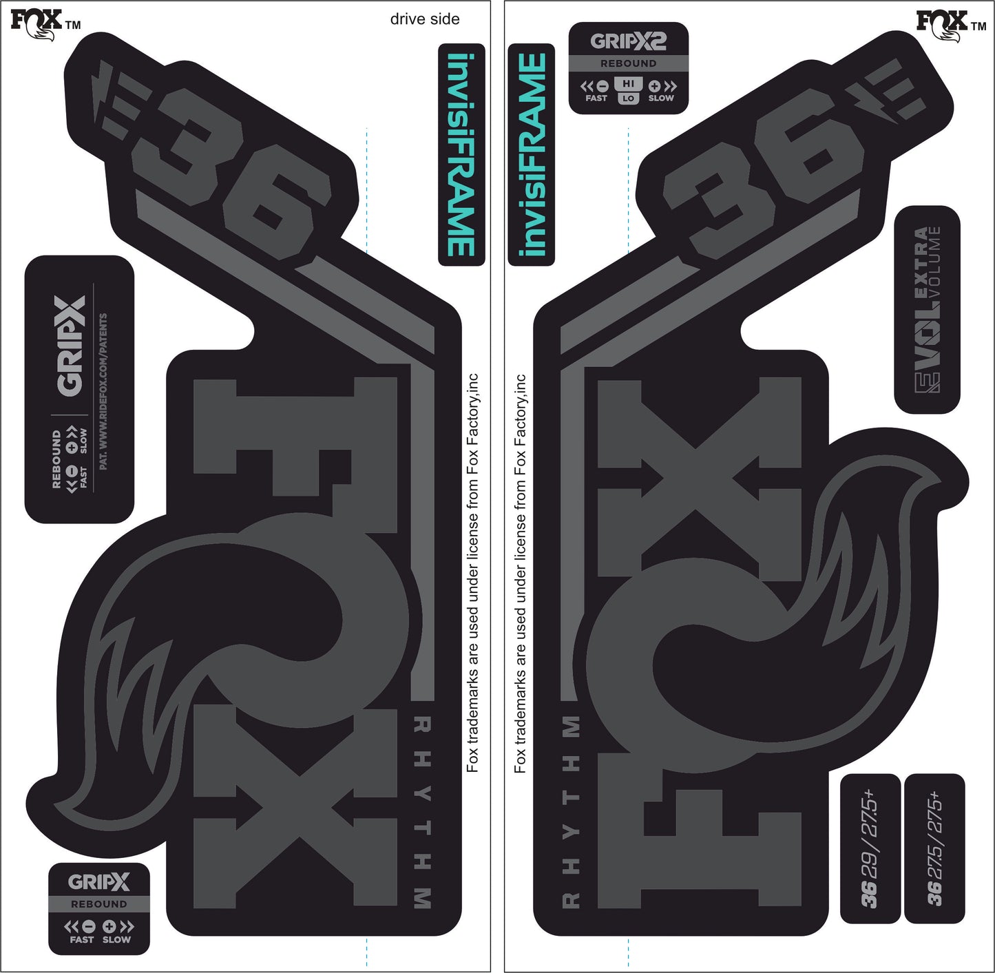 Fox 36 Rhythm E BIKE 2027 Decals