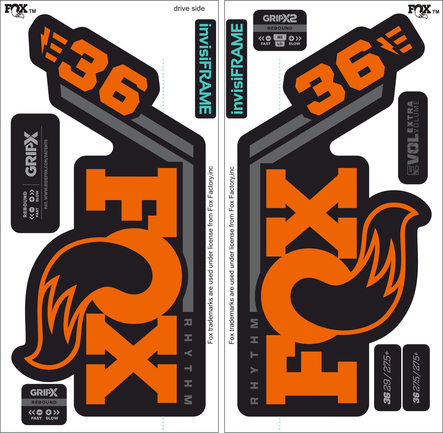 Fox 36 Rhythm E BIKE 2027 Decals