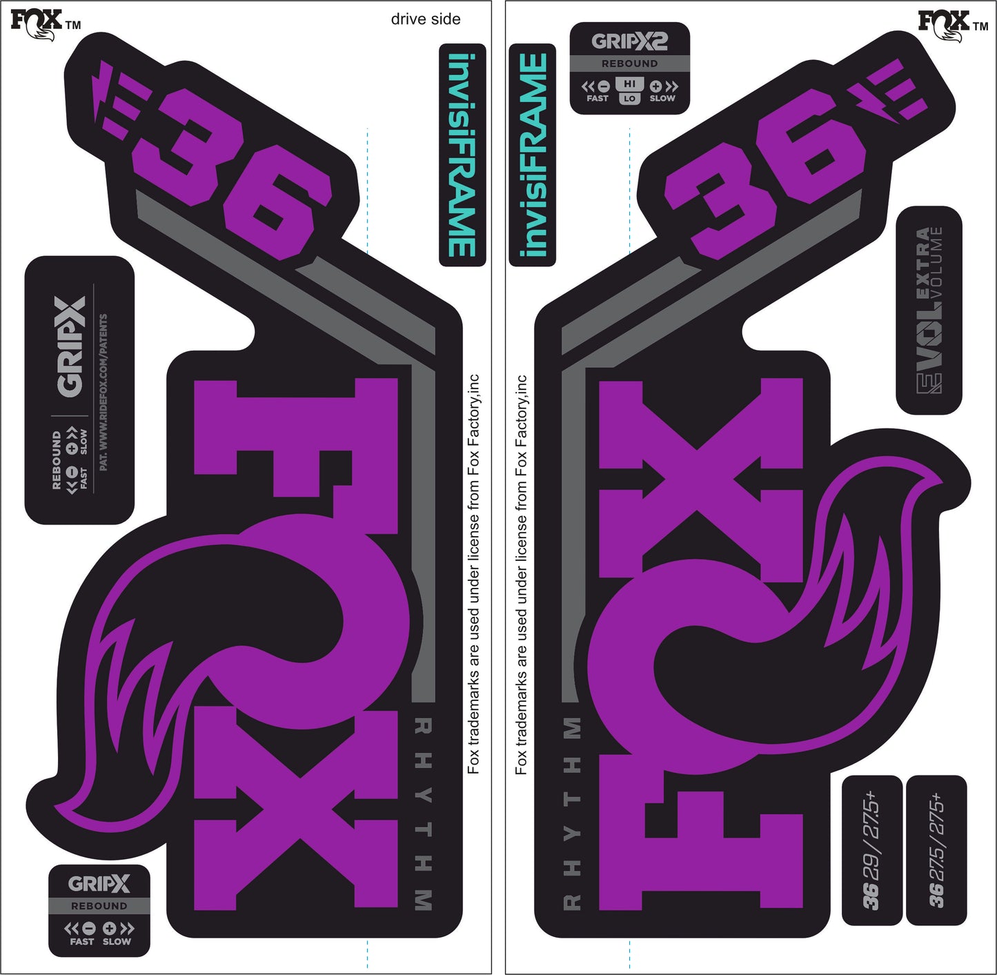 Fox 36 Rhythm E BIKE 2027 Decals
