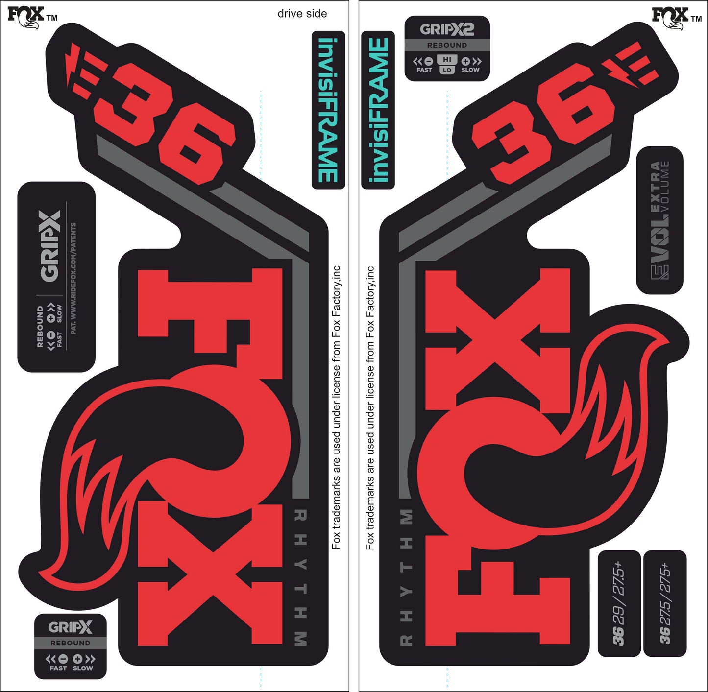 Fox 36 Rhythm E BIKE 2027 Decals