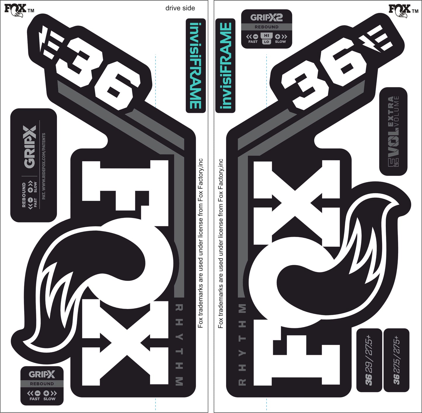 Fox 36 Rhythm E BIKE 2027 Decals