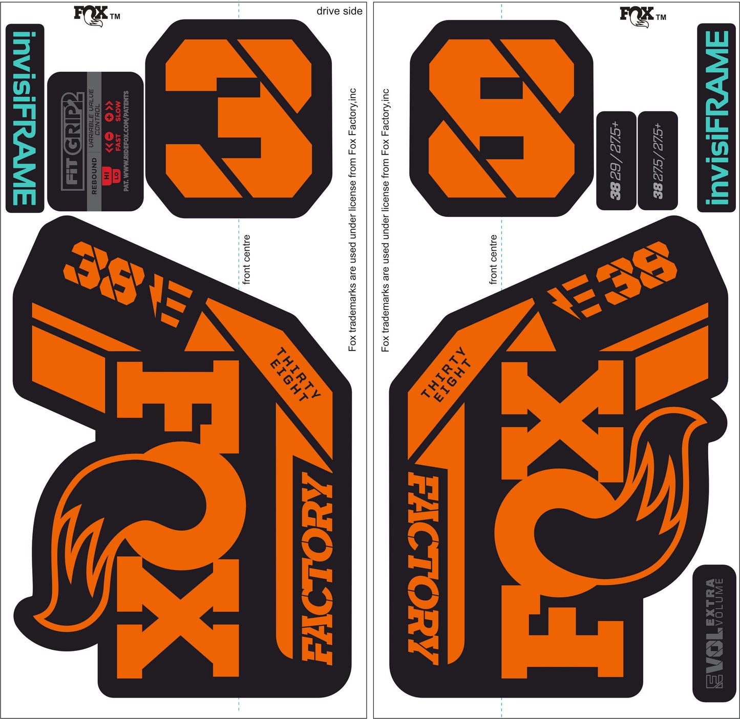 Fox 38 Factory E Bike 2021 Decals