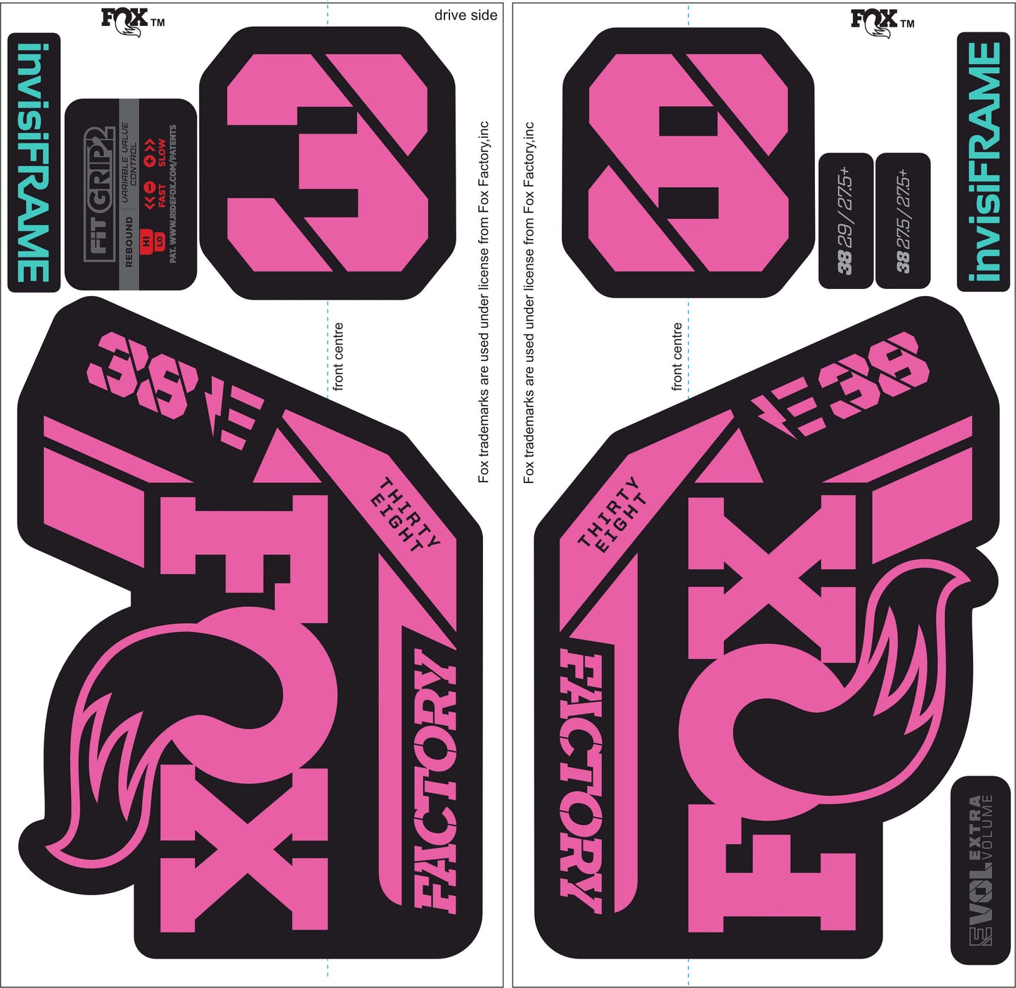 Fox 38 Factory E Bike 2021 Decals