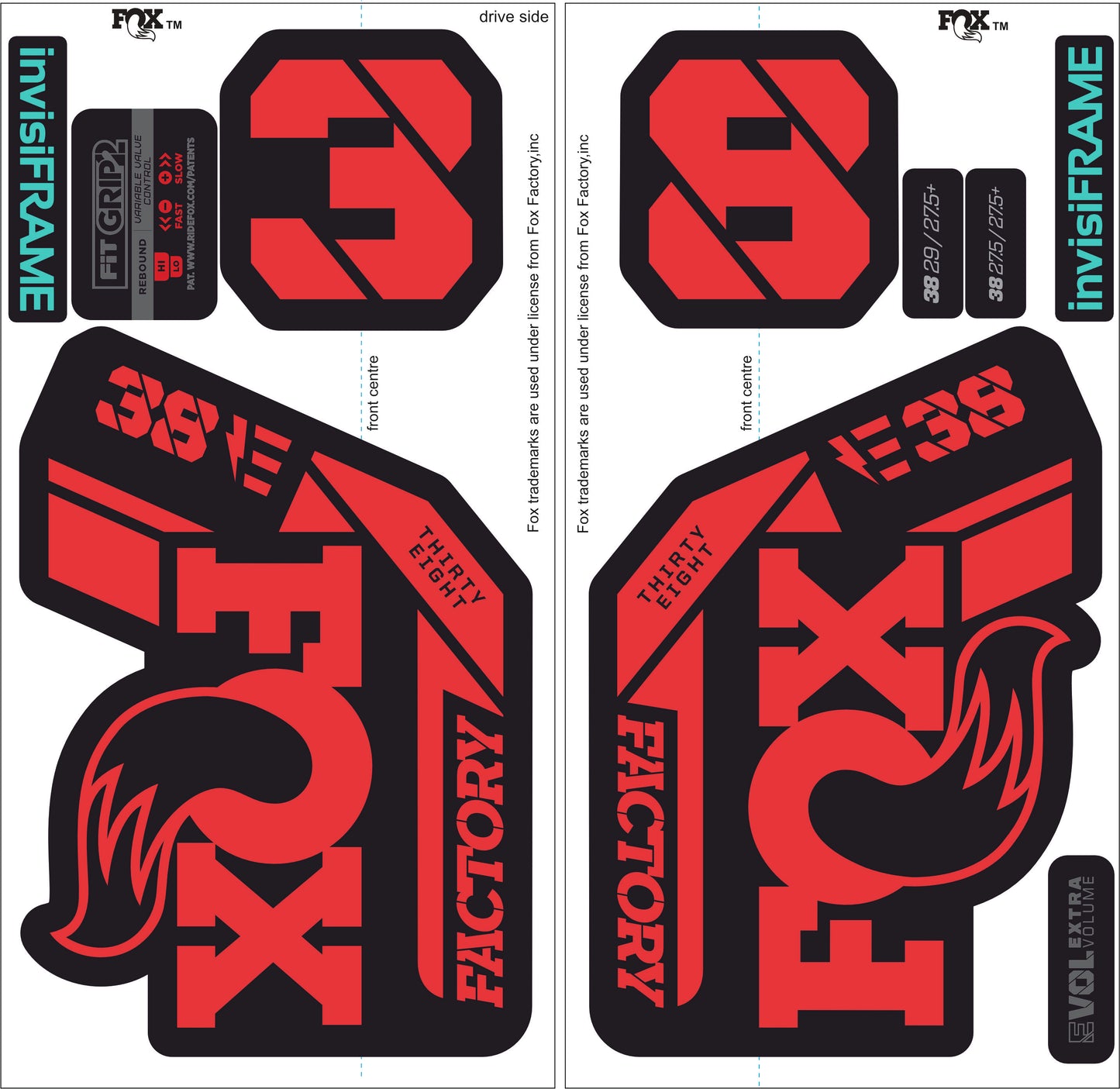 Fox 38 Factory E Bike 2021 Decals