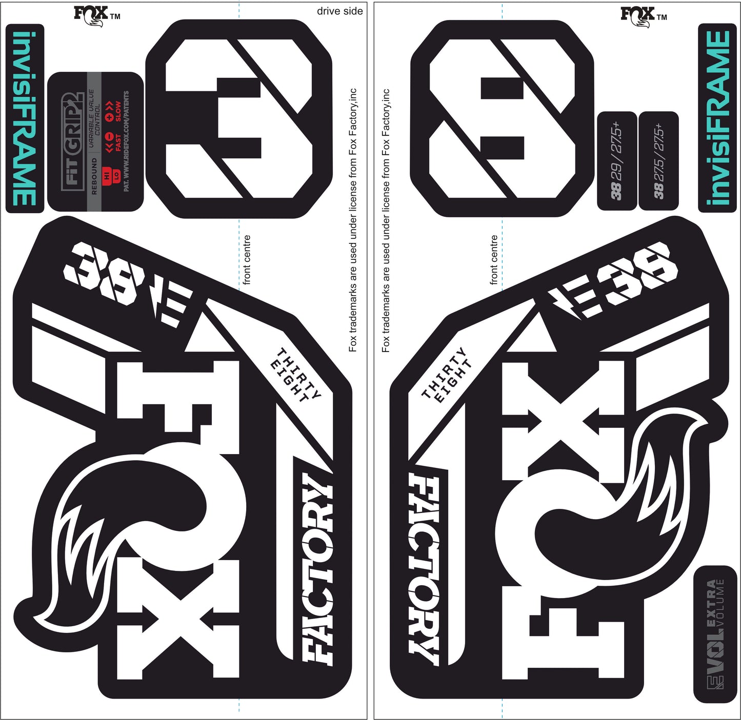 Fox 38 Factory E Bike 2021 Decals
