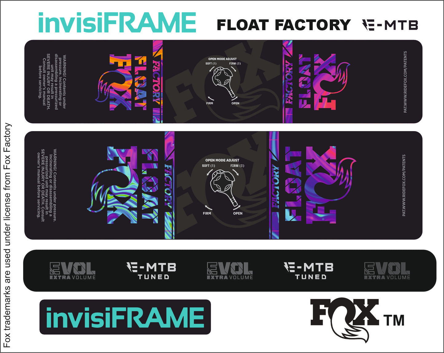 Fox Float Factory E MTB TUNED 2024 Decals