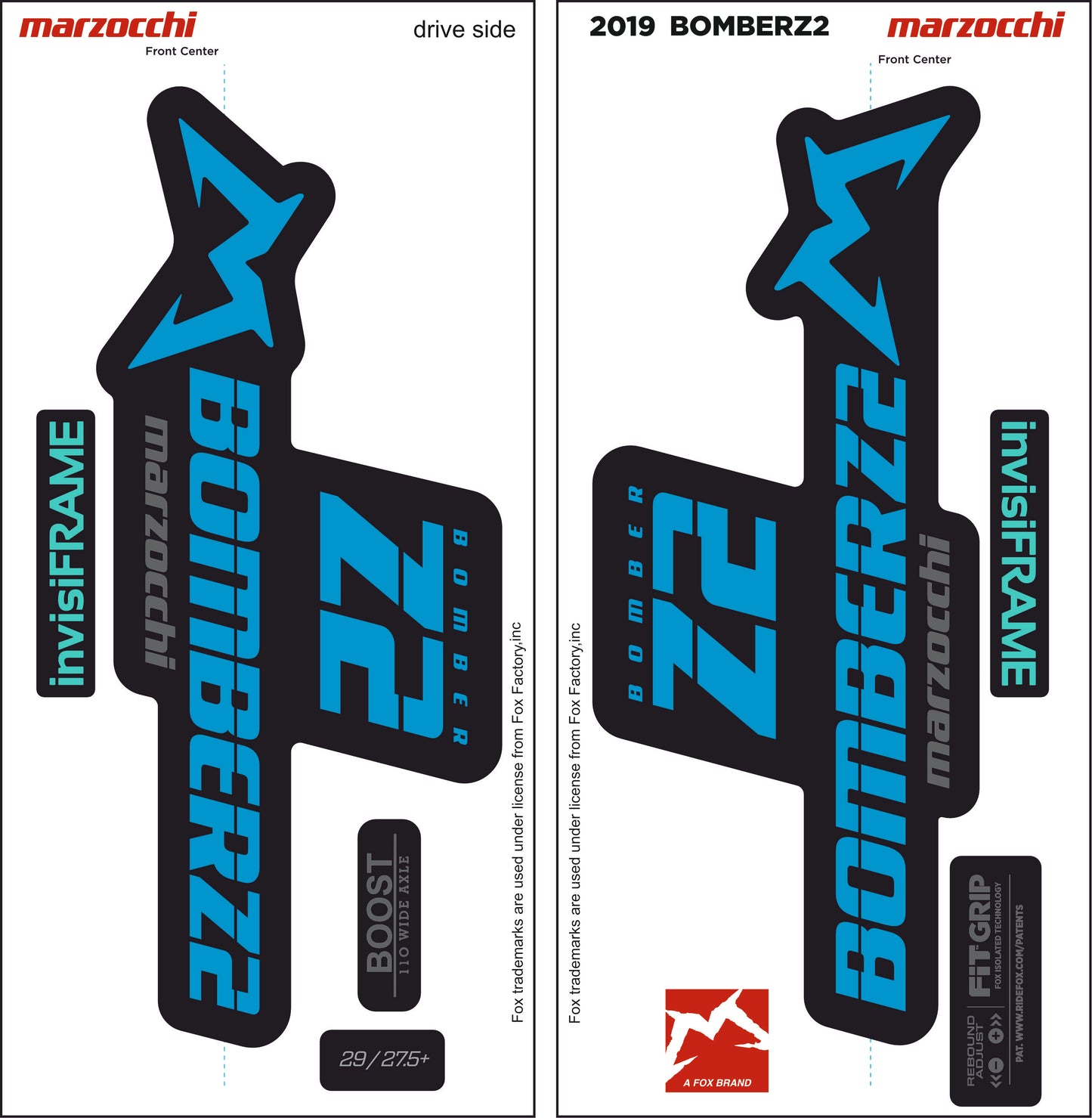 Marzocchi Bomber Z2 2019 Decals