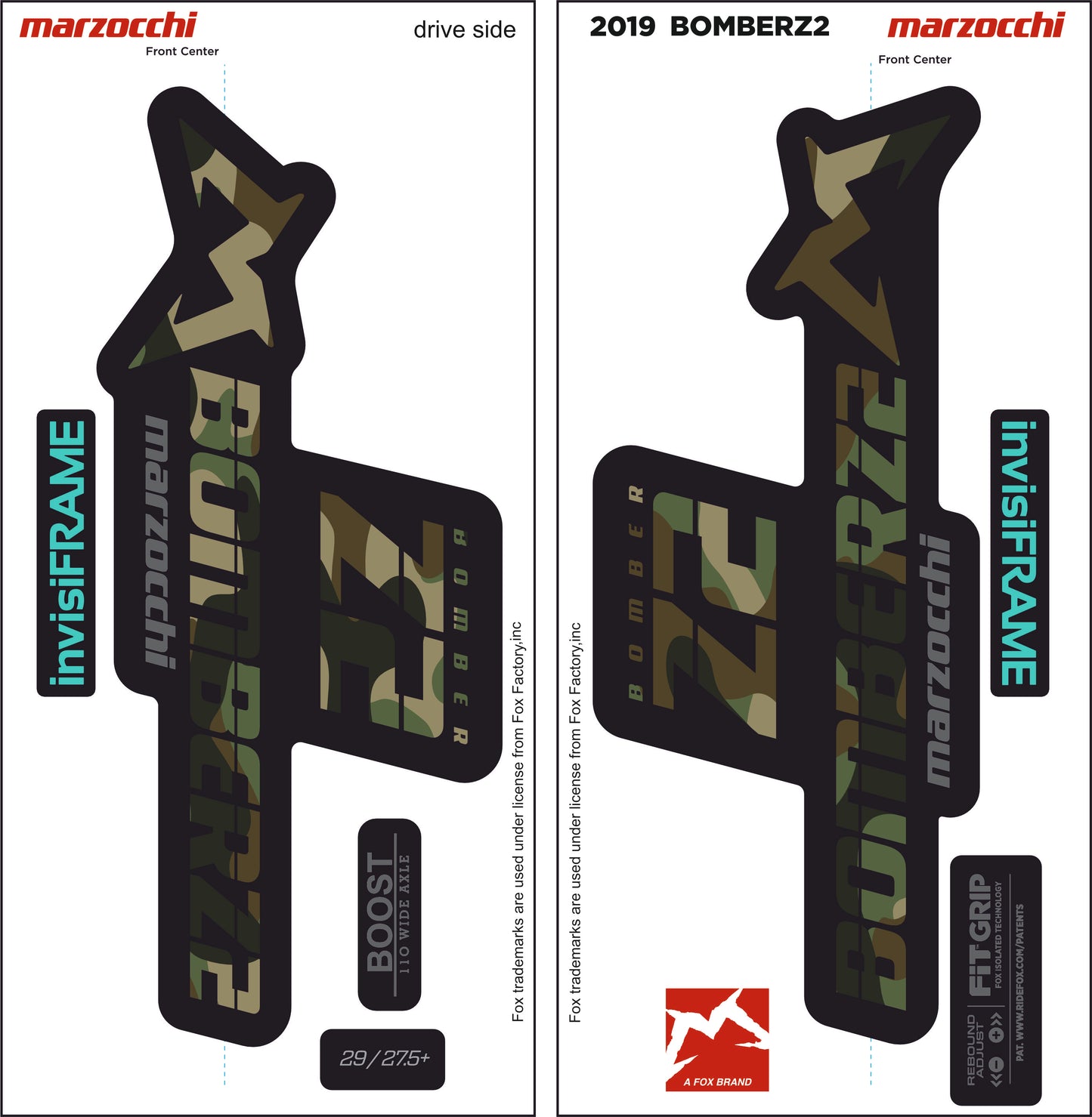 Marzocchi Bomber Z2 2019 Decals