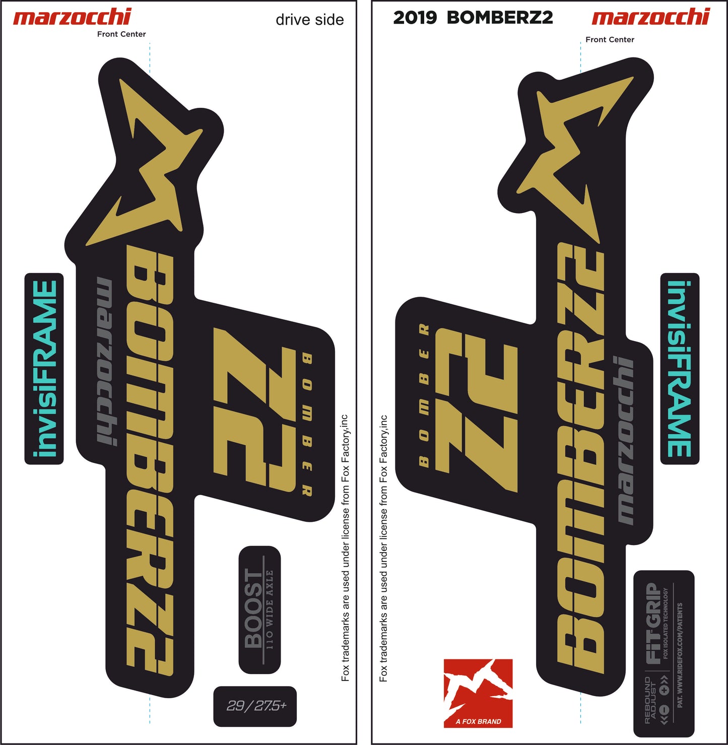 Marzocchi Bomber Z2 2019 Decals