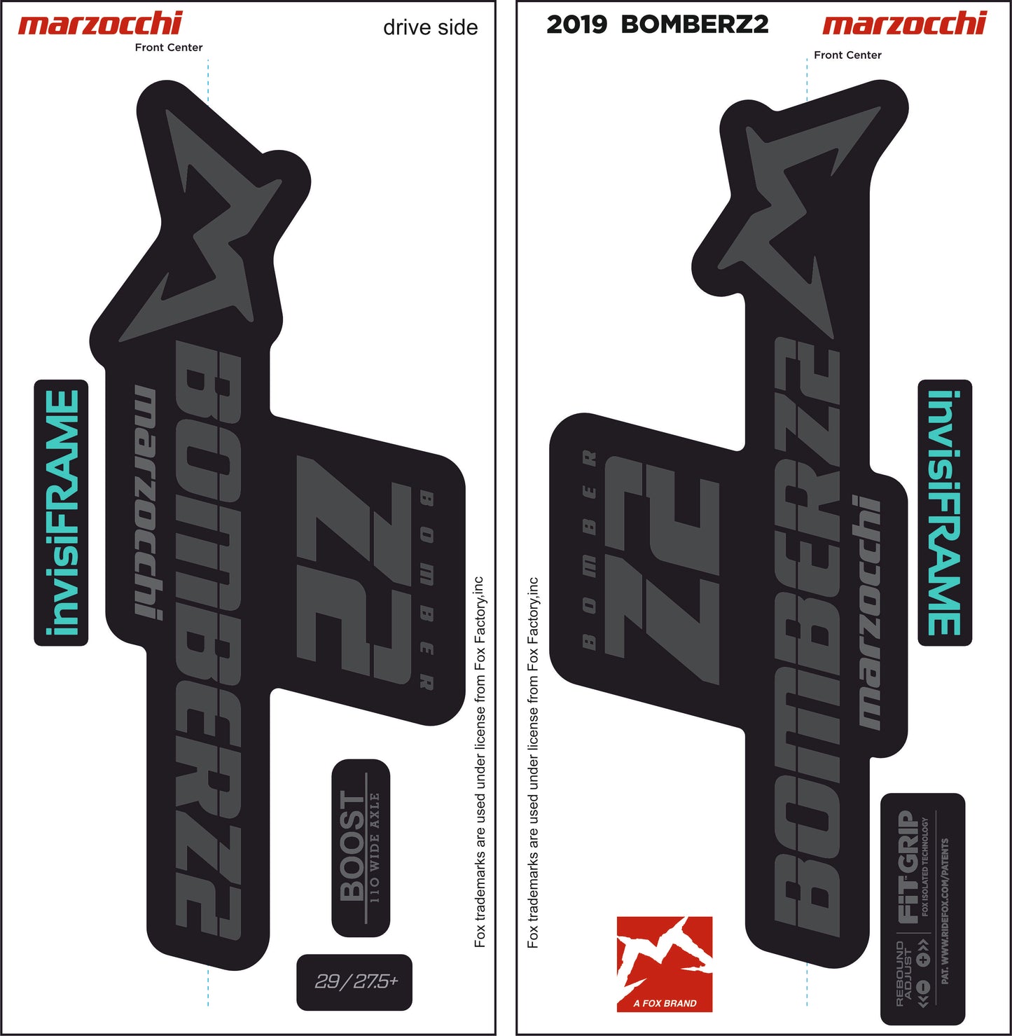 Marzocchi Bomber Z2 2019 Decals